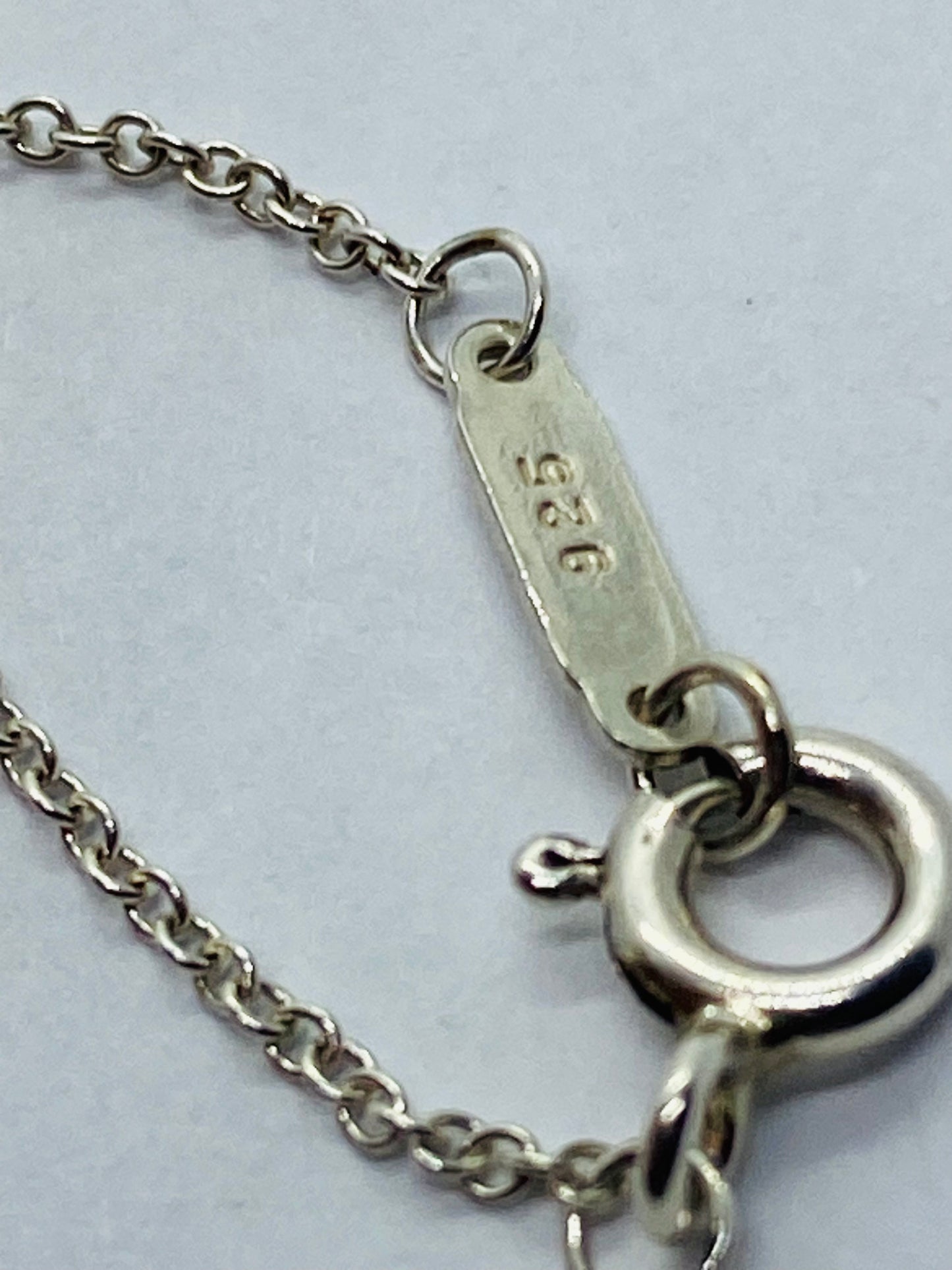 Tiffany & Co Silver Diamond Key Heart Pendant Charm T & Co 16.5”