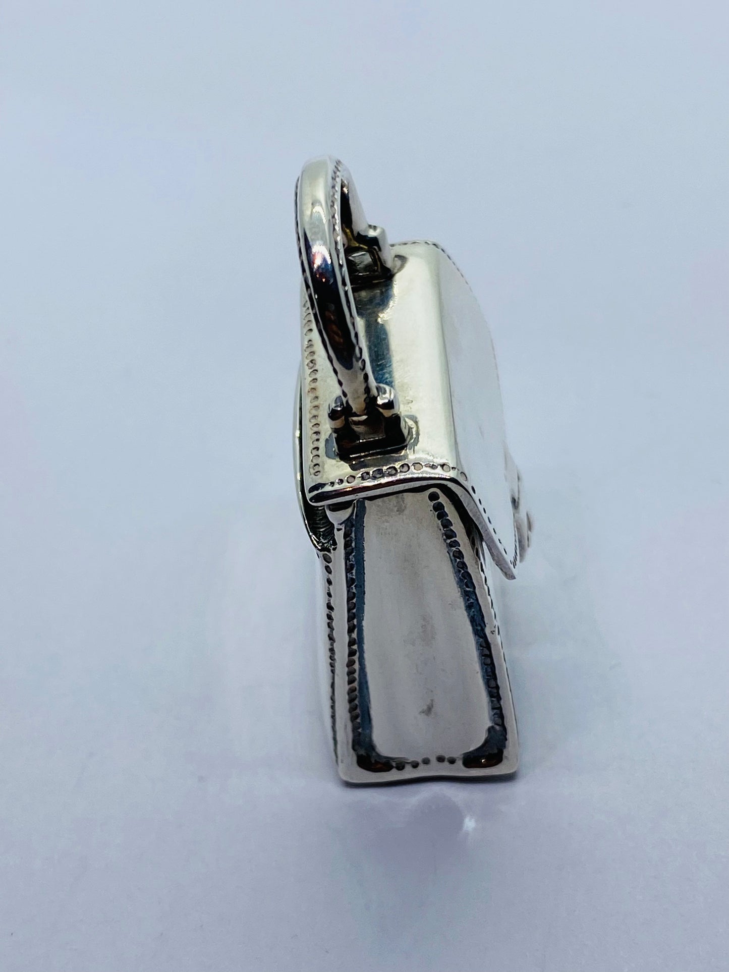 Tiffany & Co RARE Silver Purse Handbag Pill Box Case Container Pendant Box Pouch