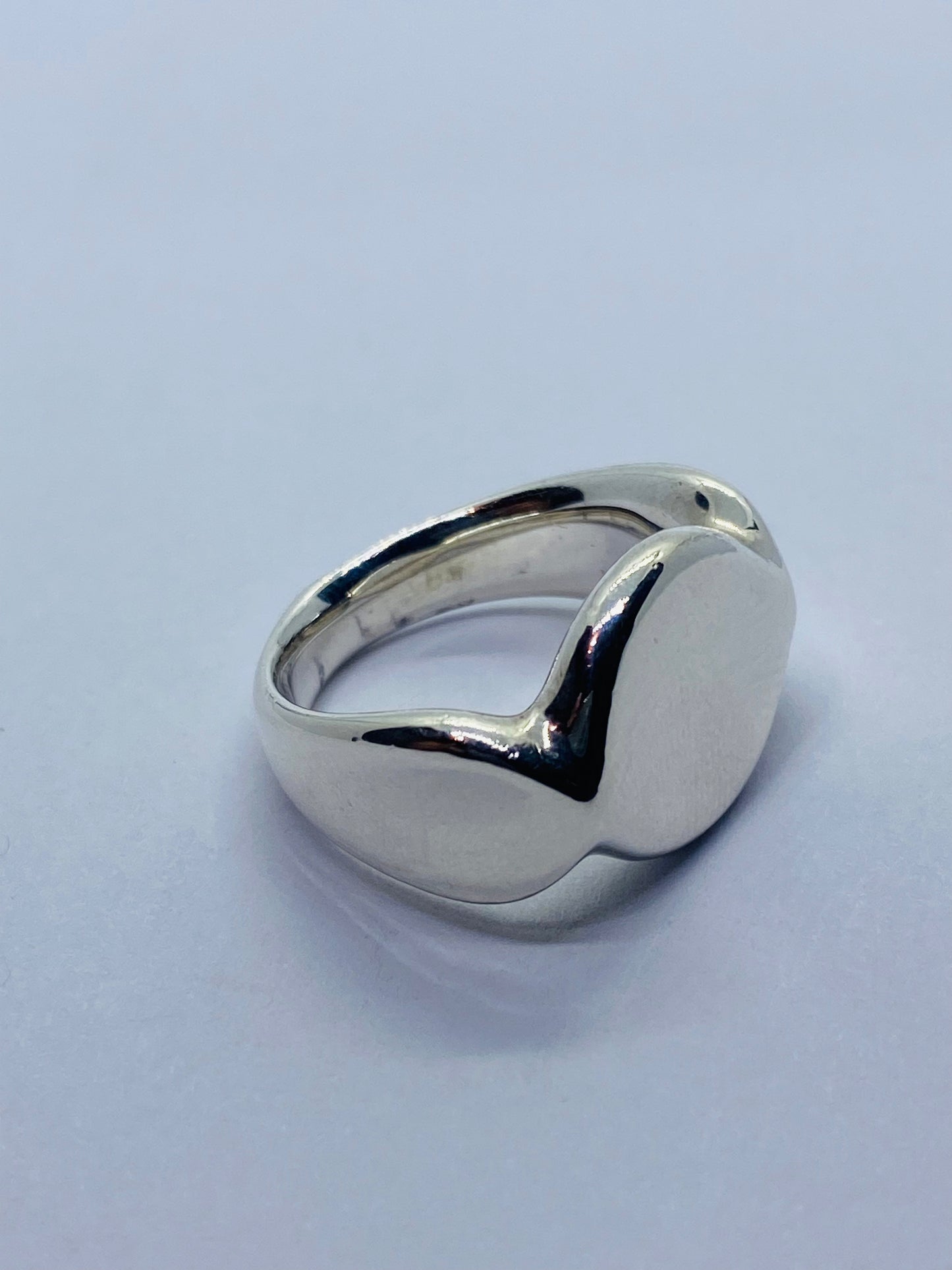Tiffany & Co Silver Peretti Spain Signet Band Size 5 With Pouch Retired.