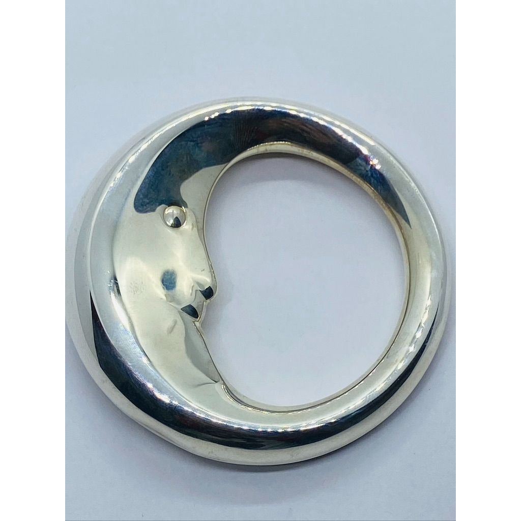 Tiffany & Co. Silver Man in the Moon Baby Rattle Pouch