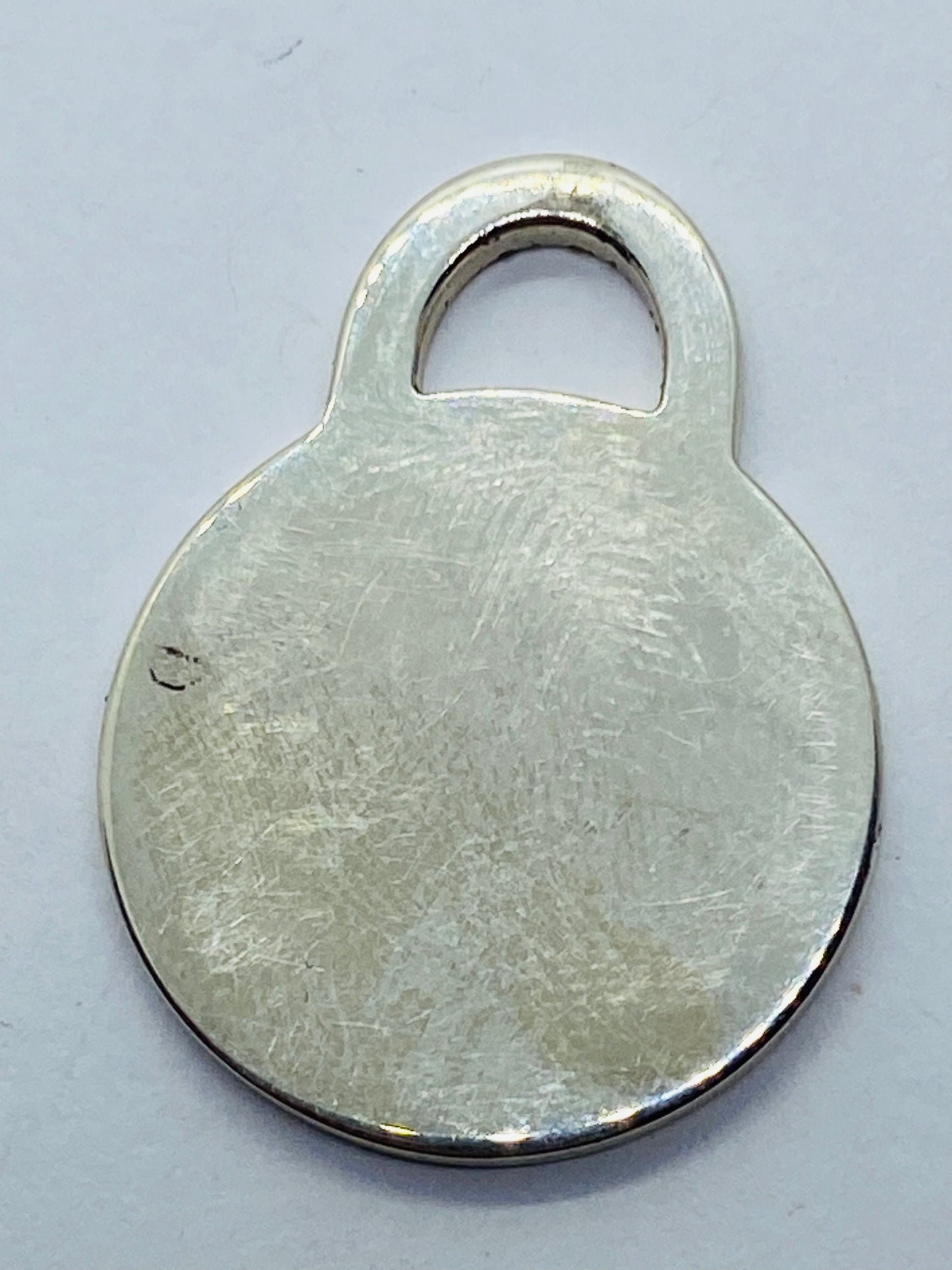 Tiffany & Co. Medium Sterling Silver .925 Round Tag Charm Pendant