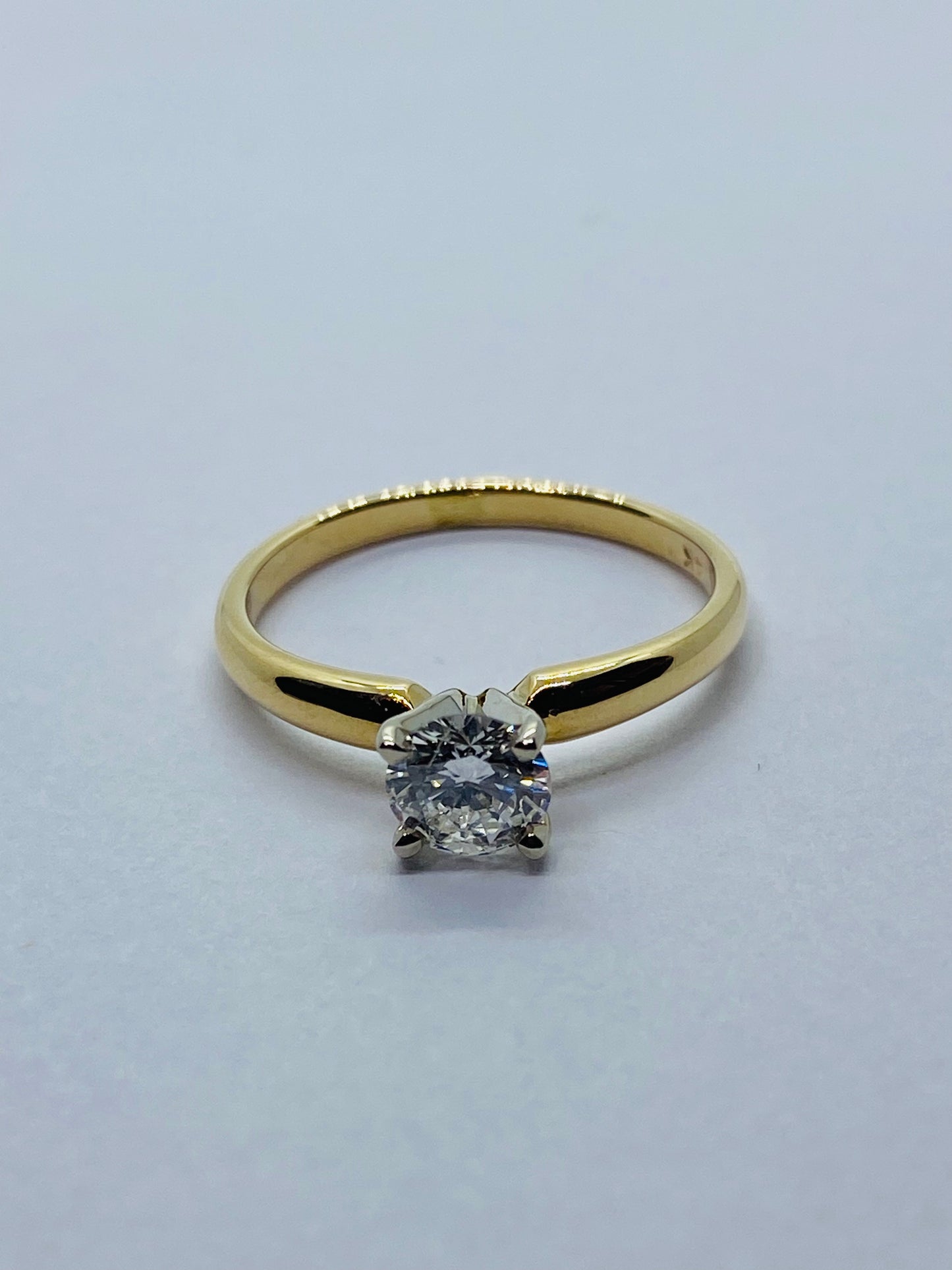 14K YG 0.54CT ROUND DIAMOND SOLITAIRE ENGAGEMENT RING i1- i color *GIA CERT*