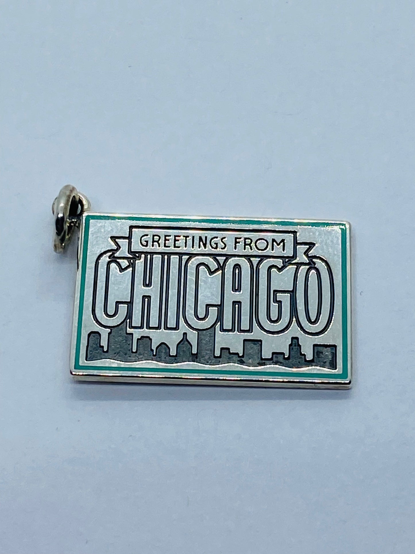 Tiffany & Co. Chicago Postcard Charm Sterling 925