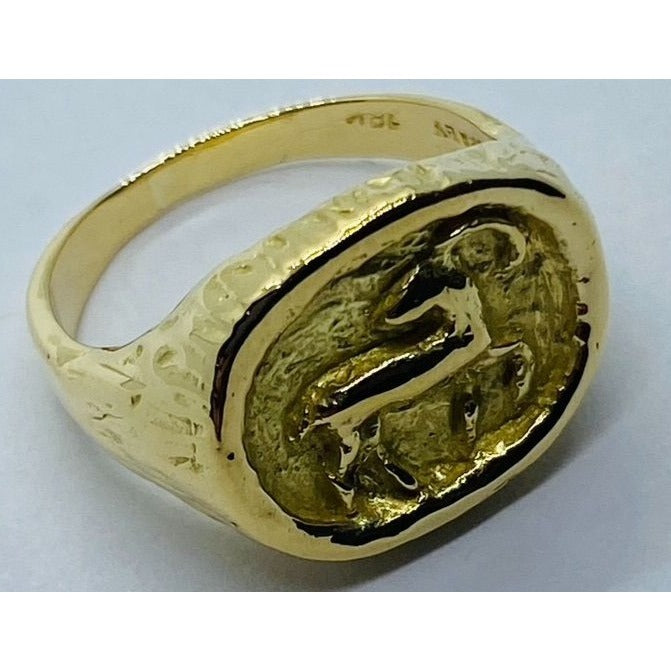 TIFFANY & Co 18K 750 GOLD ZODIAC RING Size 5