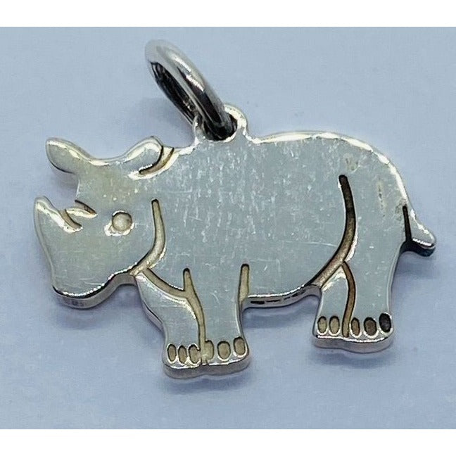 RARE Tiffany & Co Sterling Silver Rhinoceros Rhino Charm - Super Cute!