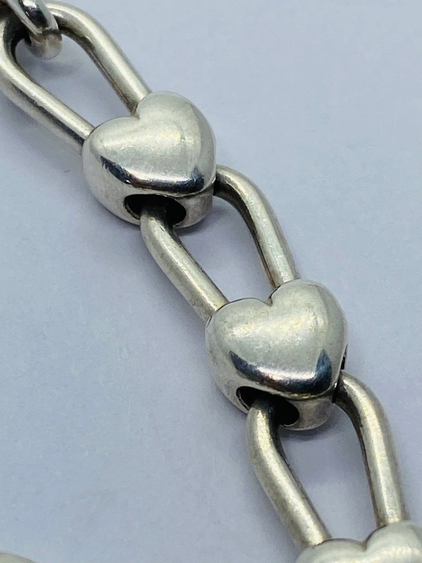 Tiffany & Co Silver Gold Heart Link Padlock Necklace 16.5” Pouch Box