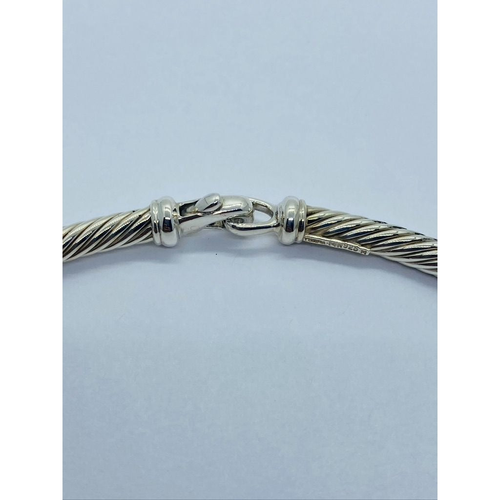 David Yurman Sterling Silver & 14k Yellow Gold Choker Collar Necklace 5MM