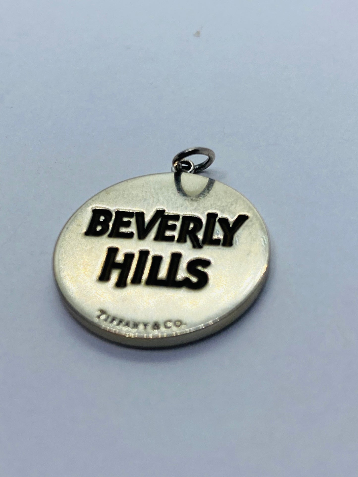 Tiffany & Co. Beverly Hills Round Silver Charm or Pendant- With Pouch