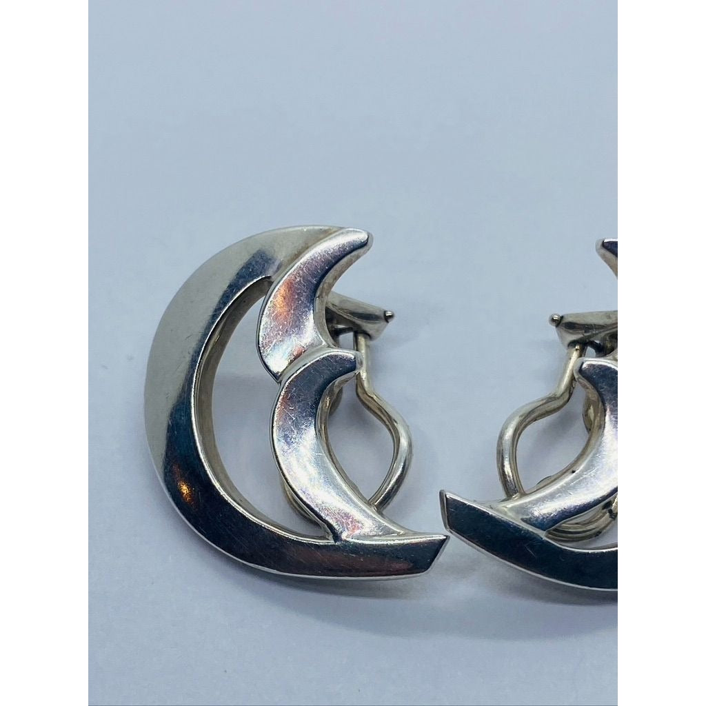 Tiffany & Co Paloma Picasso Half Moon Clip On Earrings Sterling Silver 925