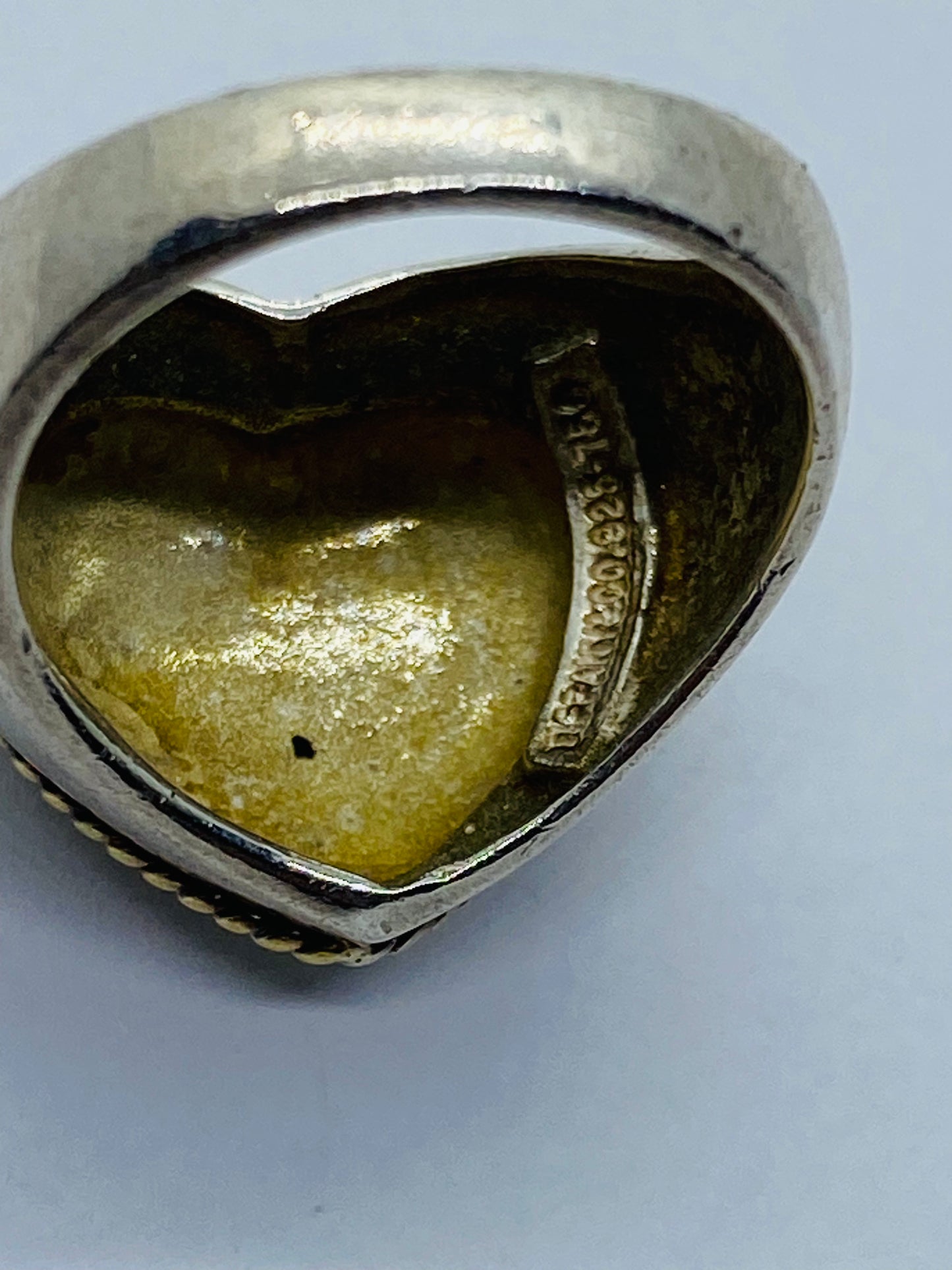 Tiffany & Co Twist Rope Puffed Heart Ring in Silver and 18K Gold Size 5.5