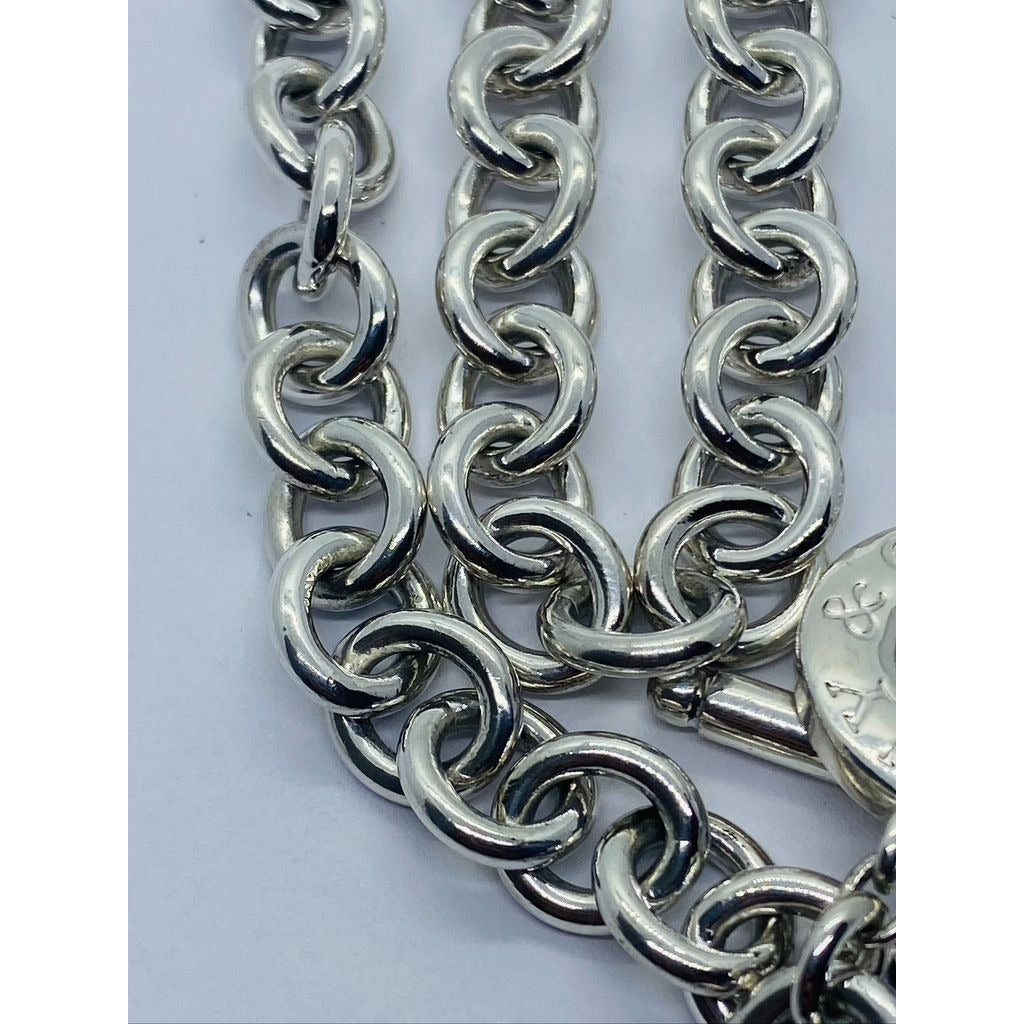 Tiffany & Co Sterling Silver Toggle Heart Tag Blank Heart Necklace 16” 74.3 G