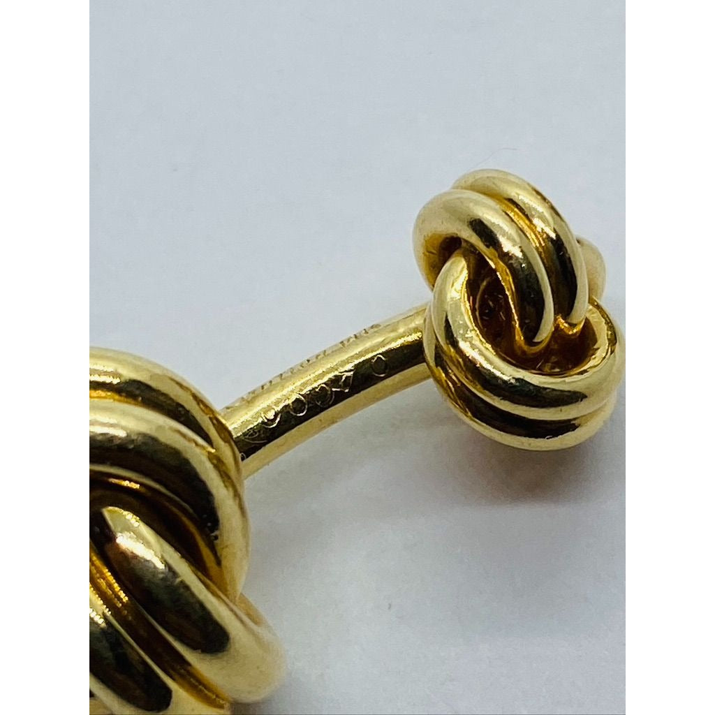 Vintage Cartier Men's 14K Yellow Gold Diamond Rope Cufflinks .22TCW