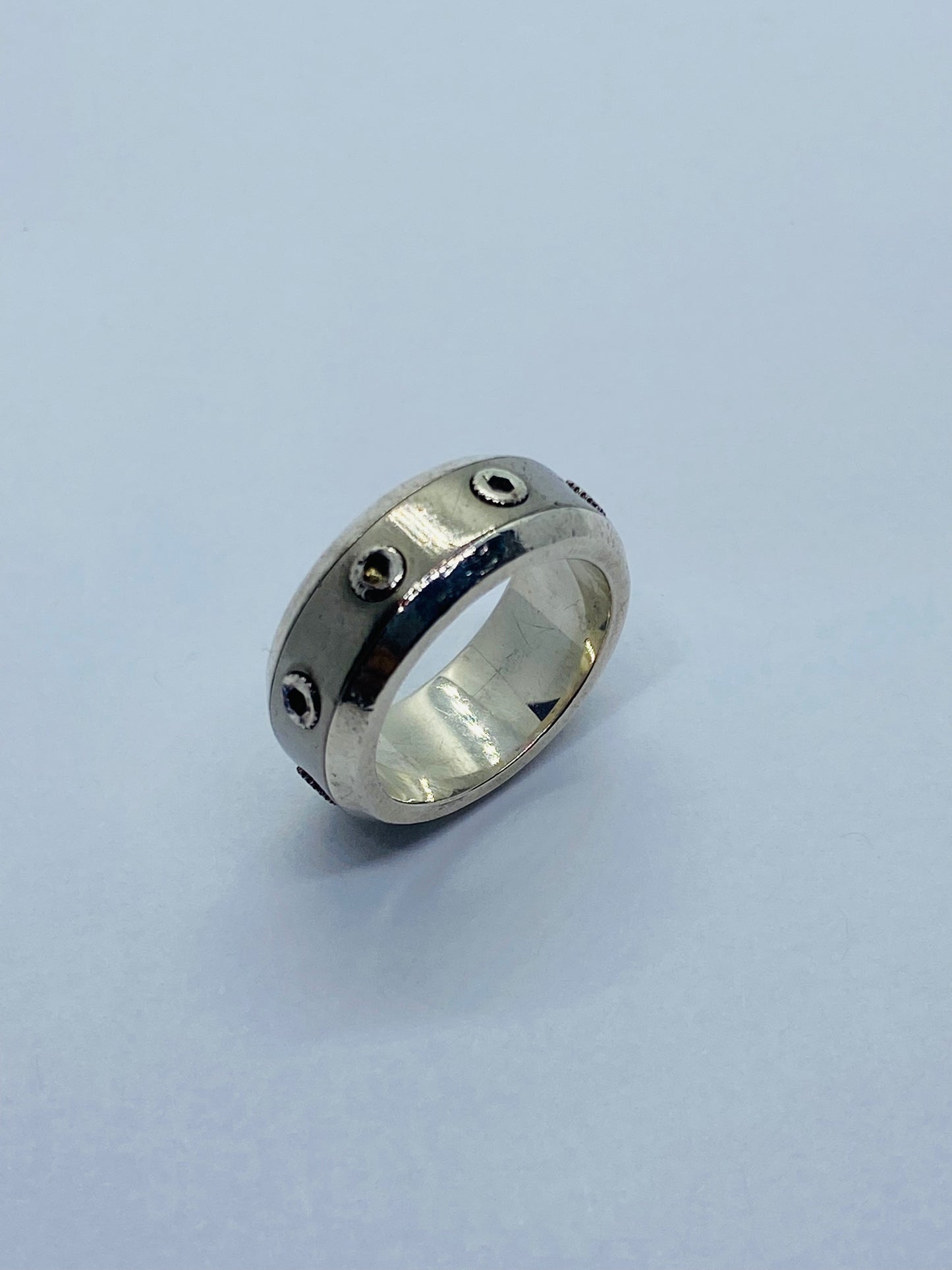Tiffany & Co Paloma Picasso Sterling Silver & Titanium Turbo Ring Sz 7