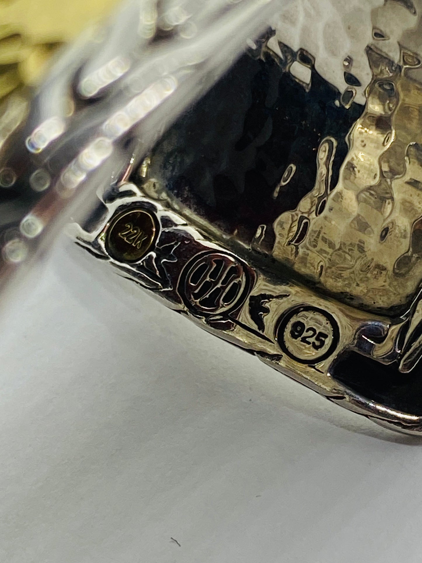 John Hardy Palu 1.5" Wide 22k Gold Sterling Silver Palu 6.5" Bracelet Cuff