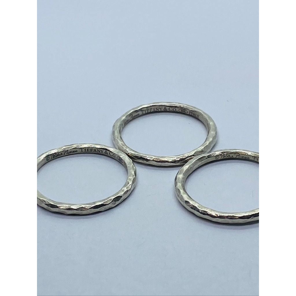 Excellent Authentic Tiffany & Co Paloma Picasso Hammered Bands Size 7