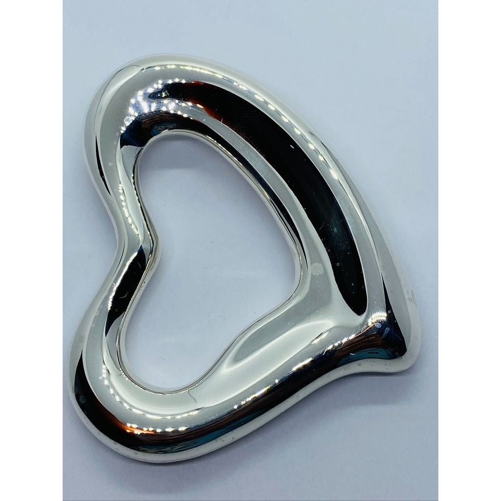 Tiffany & Co Peretti Italy 1975 Sterling Silver Open Heart Belt Buckle Large