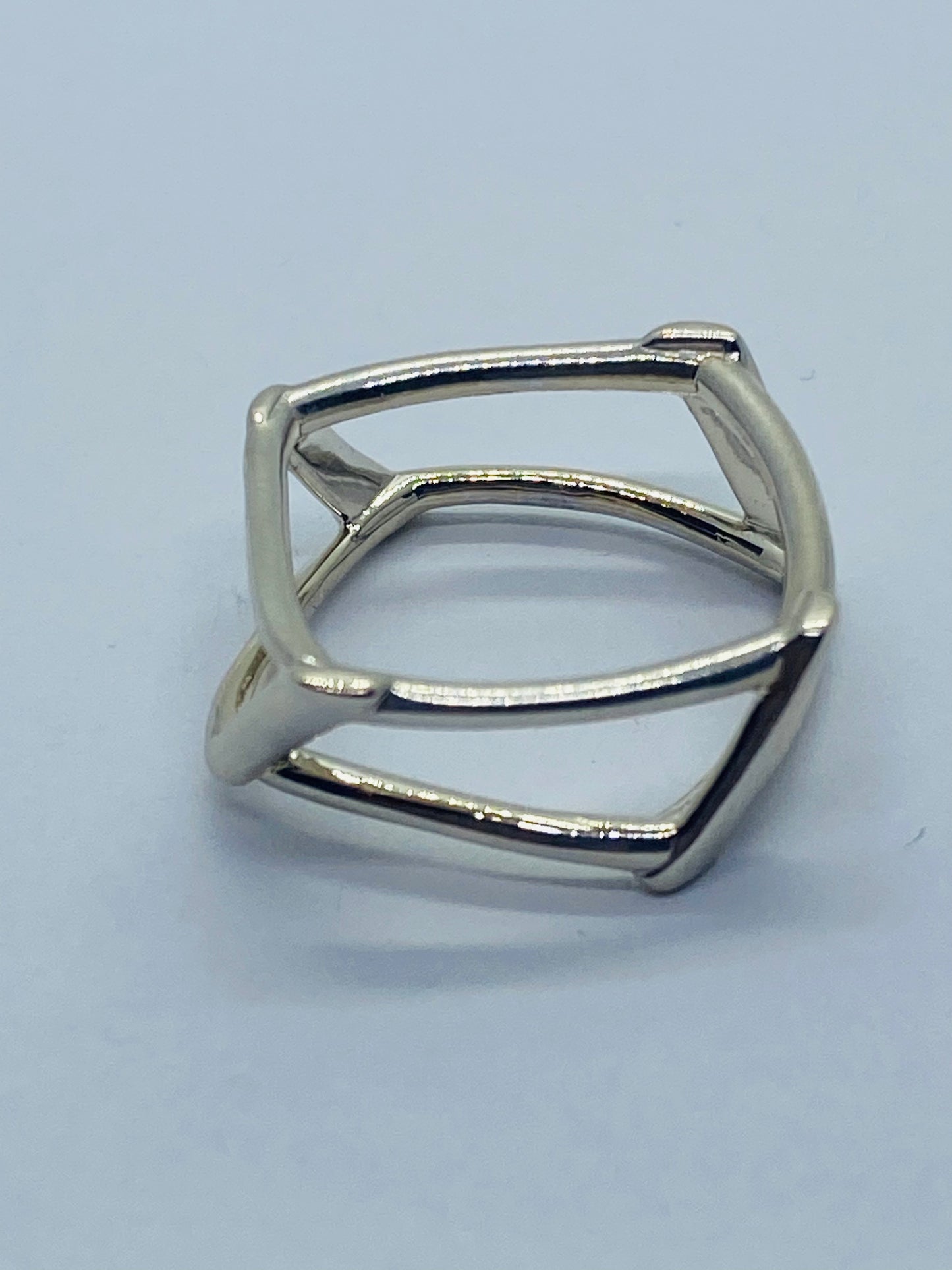TIFFANY & CO. Frank Gehry Sterling Silver Open Torque Square Ring, Size 6 Pouch