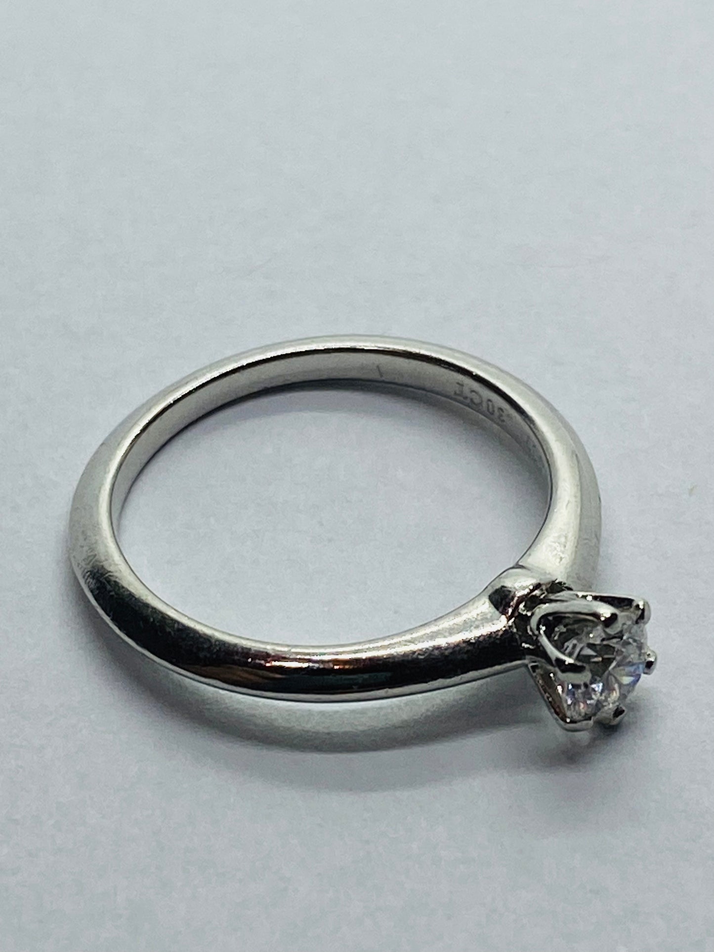 Tiffany & Co Platinum Solitaire Diamond Knife Edge Ring .30Carats F VS1 Box!