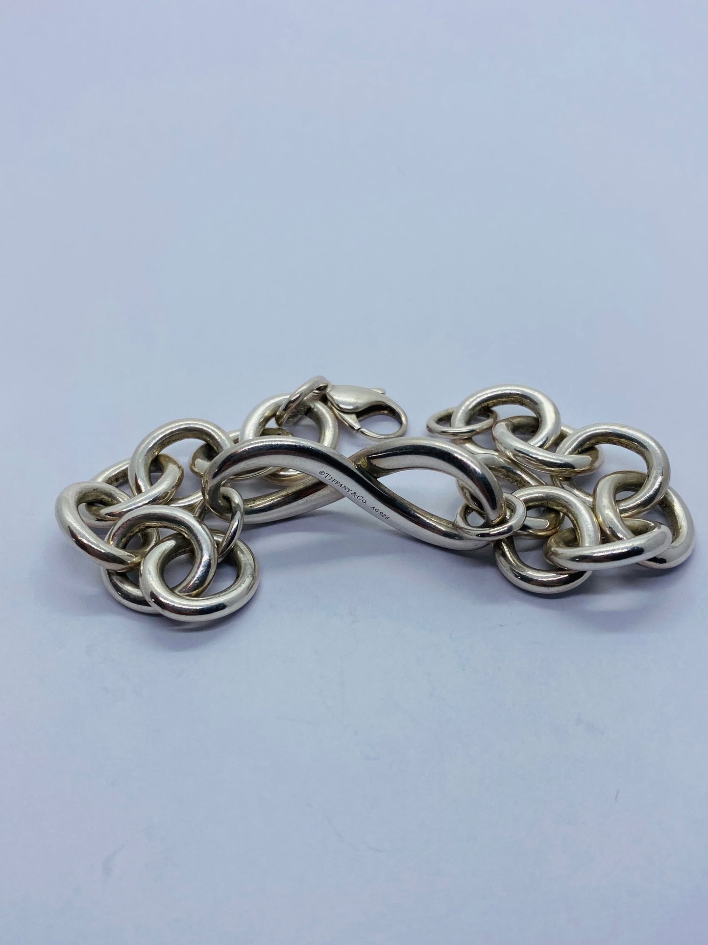 AUTHENTIC TIFFANY & CO INFINITY LINK BRACELET 7.75” STERLING SILVER 925 CHUNKY