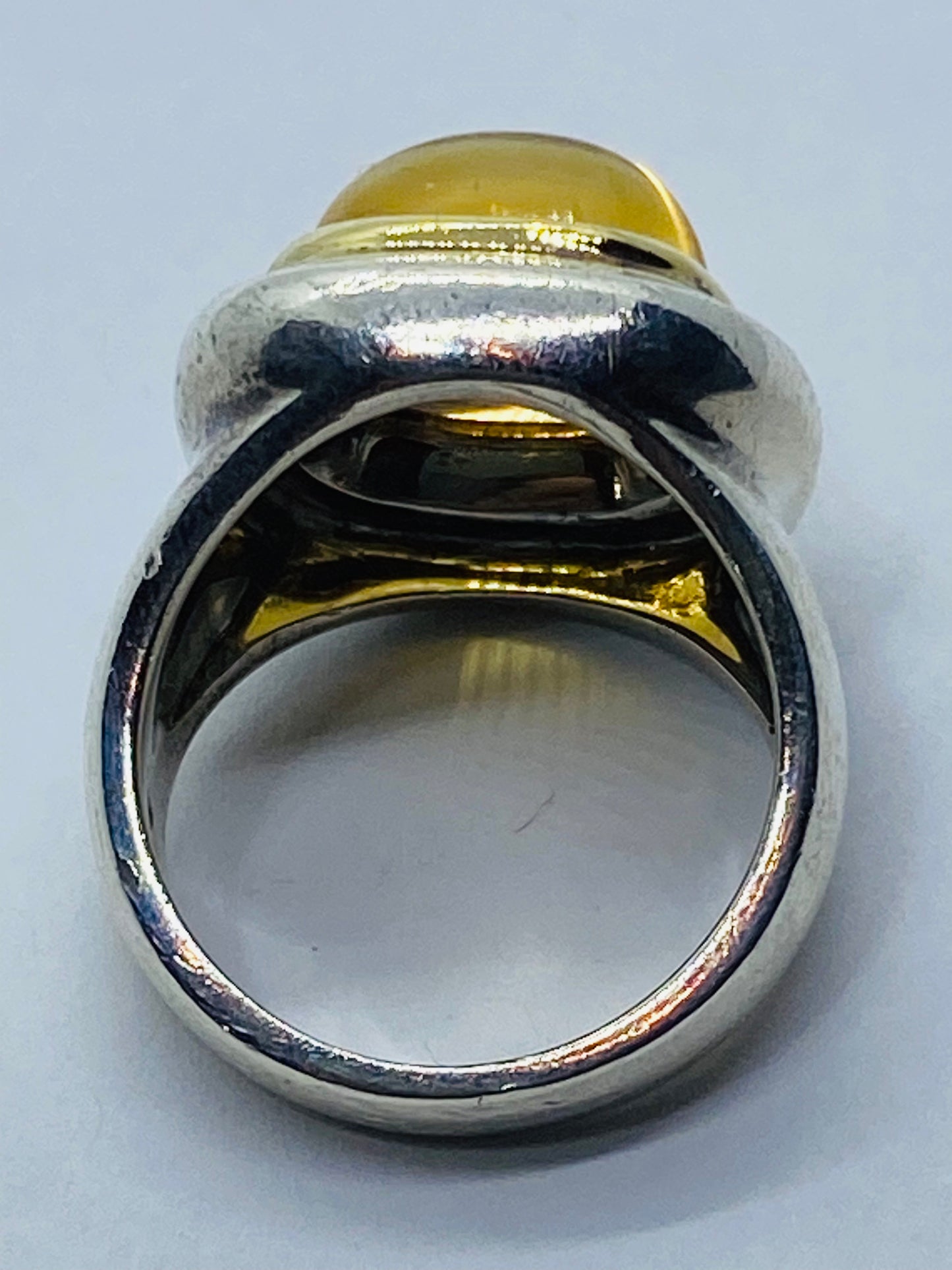 Tiffany & Co Sugar Loaf PALOMA PICASSO Sterling Silver 18k 750 Gold Citrine Ring