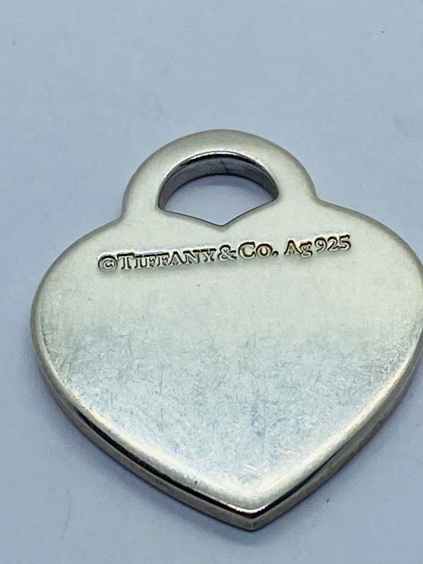 Tiffany & Co. 925 Silver MEDIUM Red Outline RTT Heart Charm Pendant