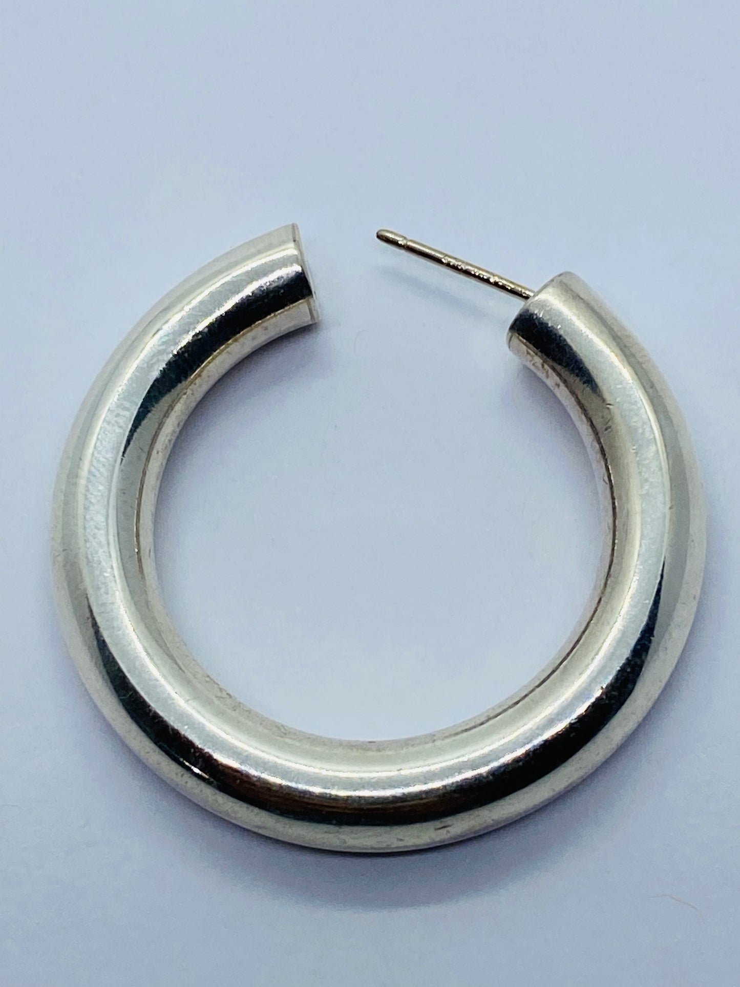 Tiffany & Co. Sterling Silver Smooth Post Hoop Earring 32MM SINGLE