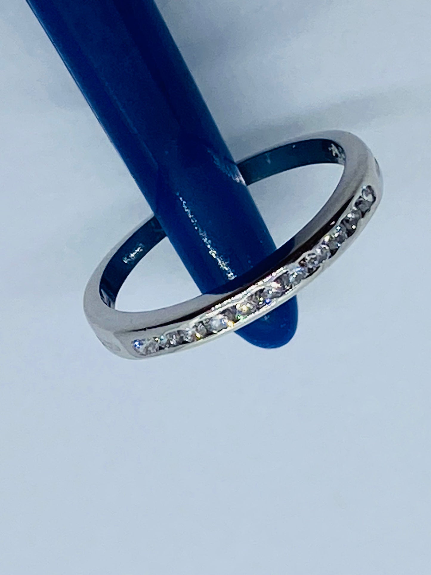 Tiffany & Co Platinum Channel Set Round Diamond 2mm Wedding Ring Band 6