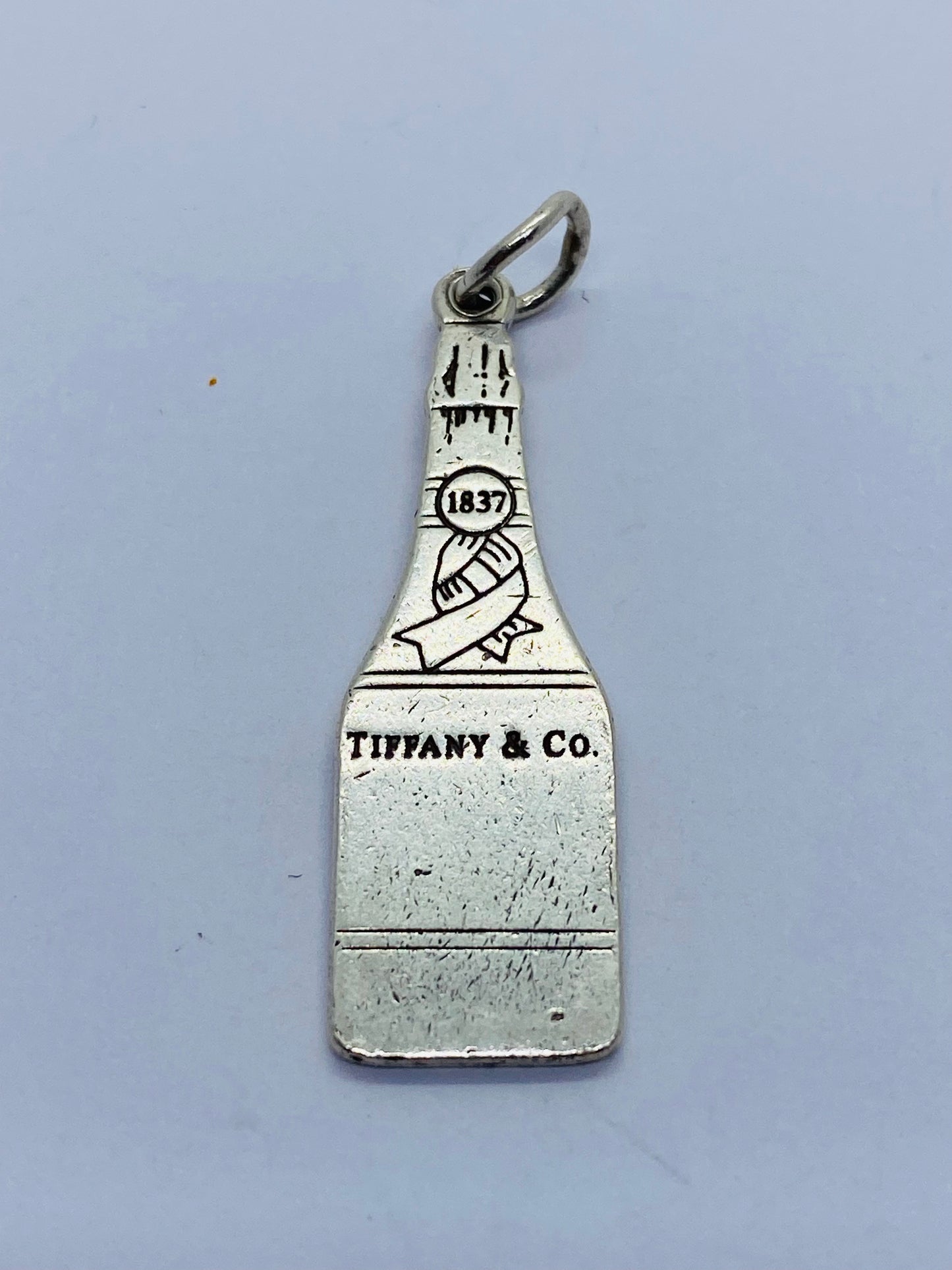 Tiffany & Co 1837 Champagne Bottle Pendant or Charm in Sterling Silver