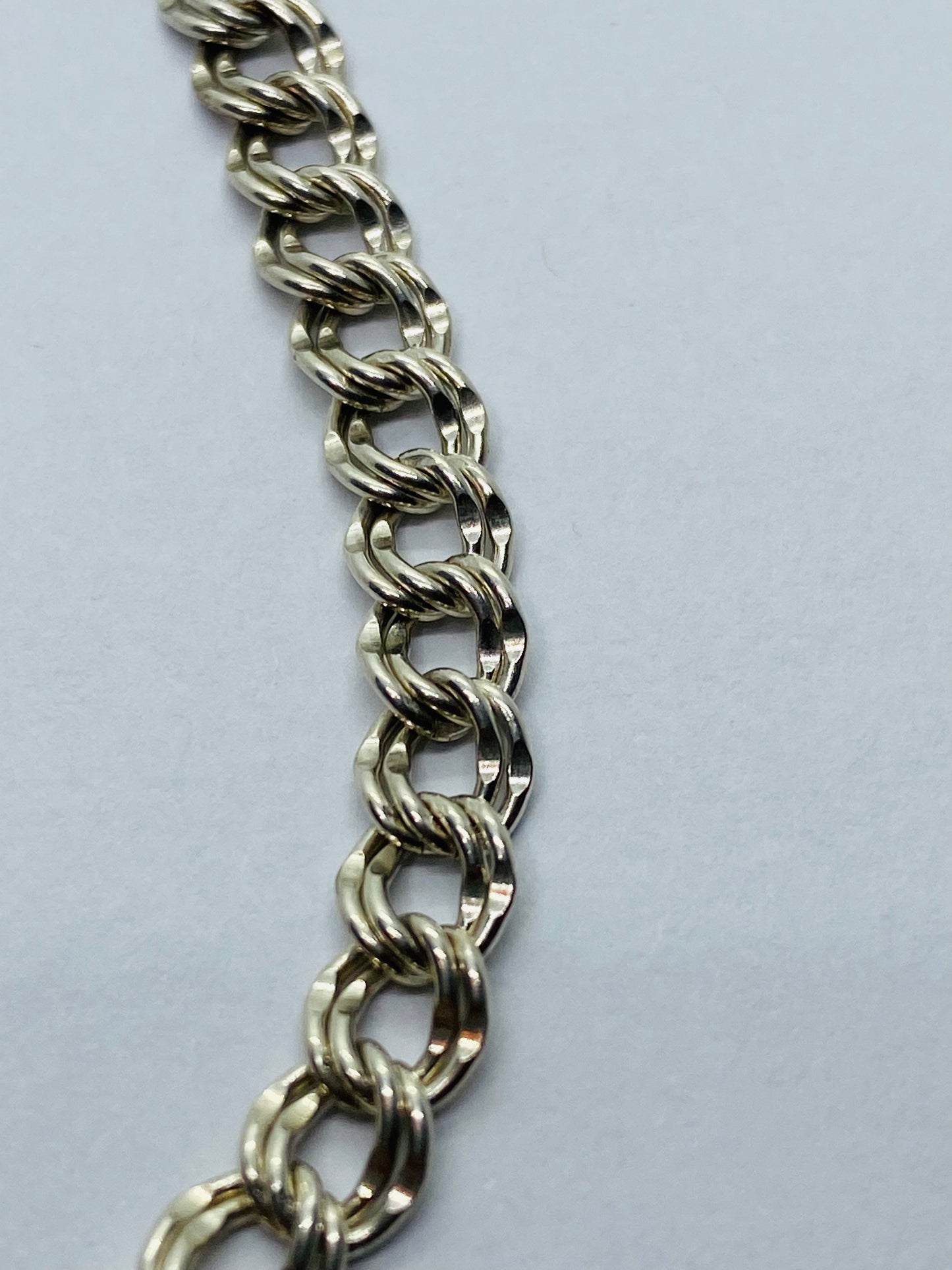 Tiffany & Co. Sterling Silver Double Chain Link Charm Bracelet 925