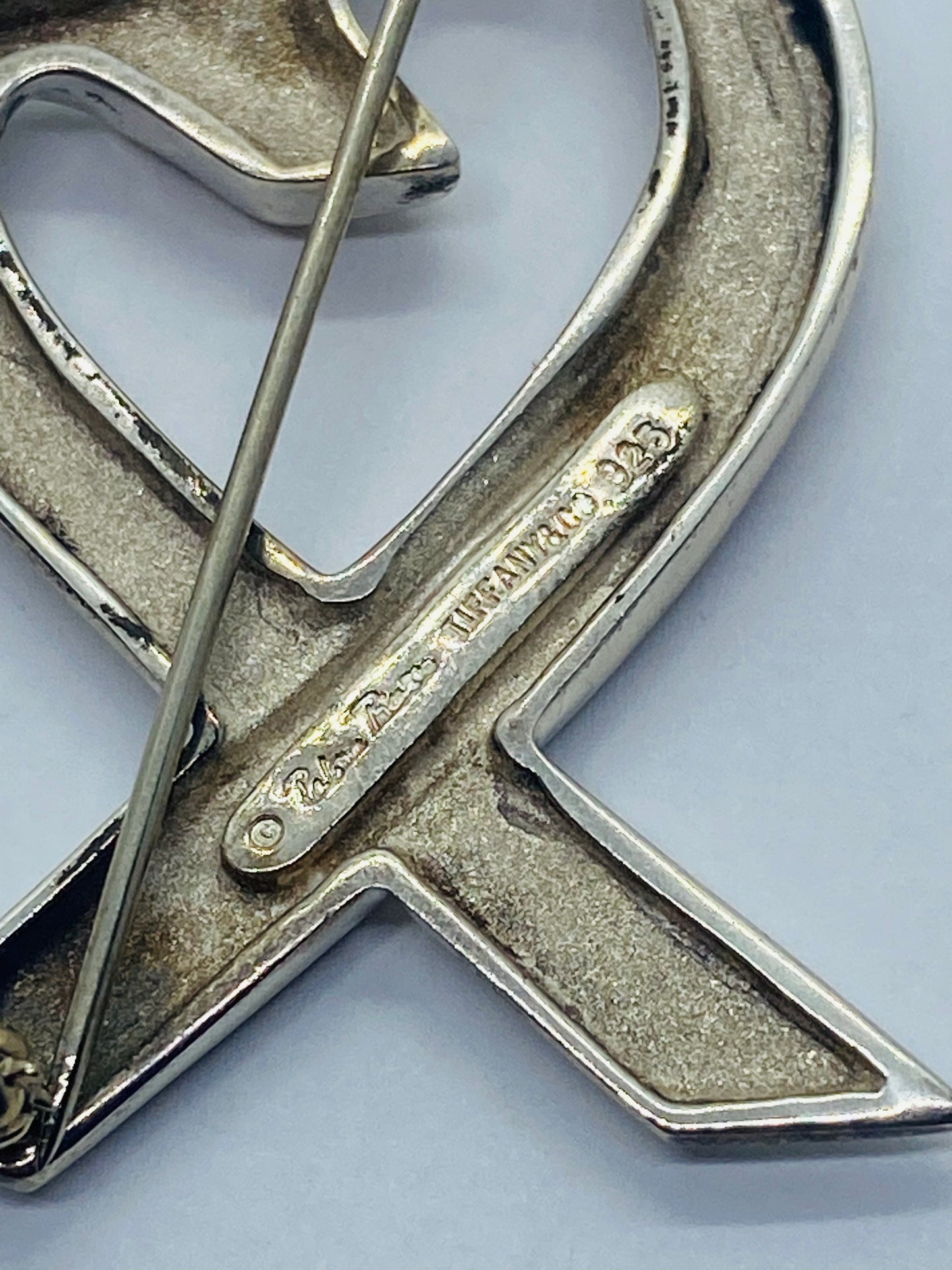 Tiffany & Co Paloma Picasso 925 Silver Silver Loving Open Heart Brooch LARGE