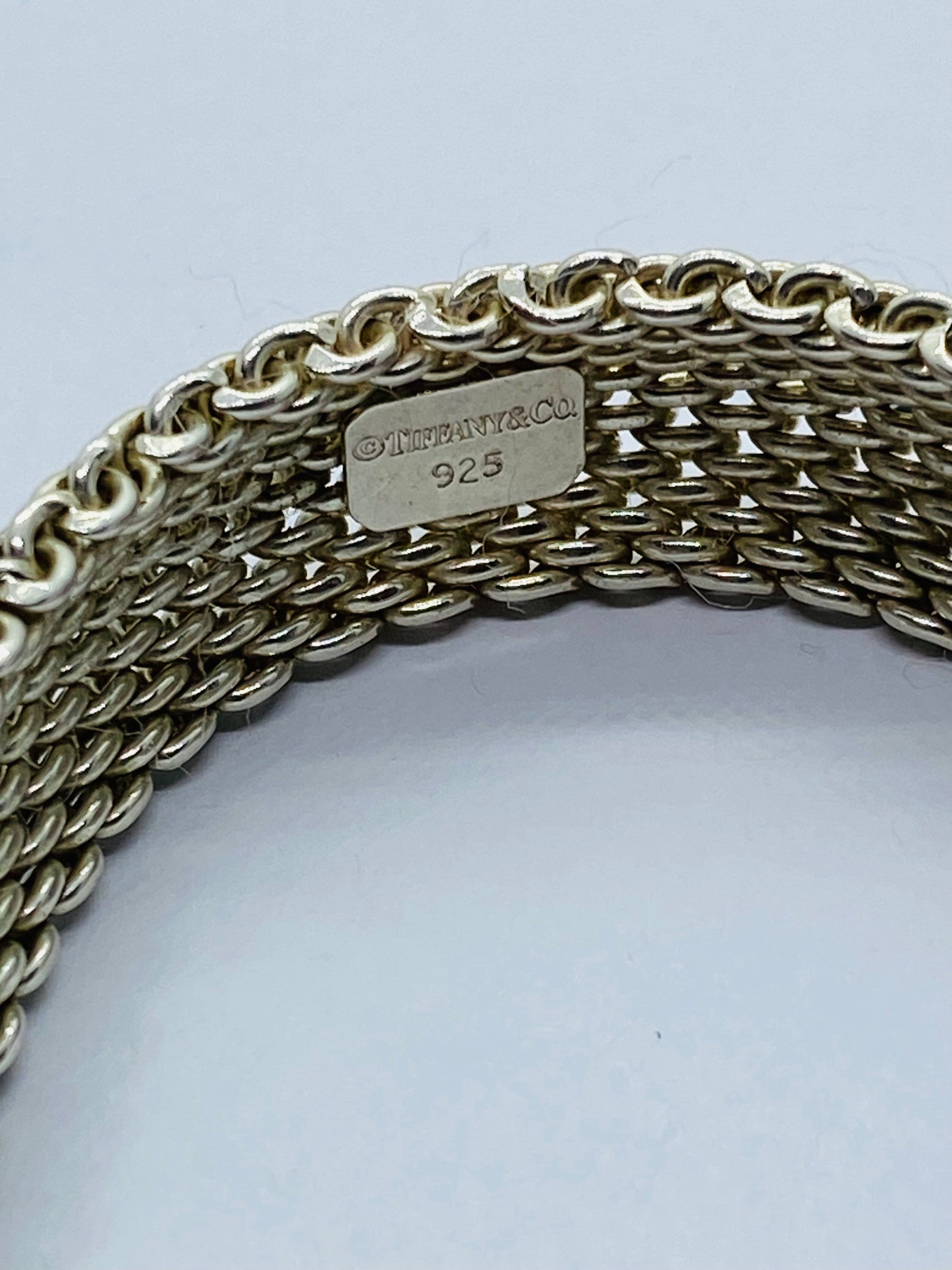 Tiffany & Co. 7.75” Somerset Mesh 15MM Wide Bracelet in Sterling Silver