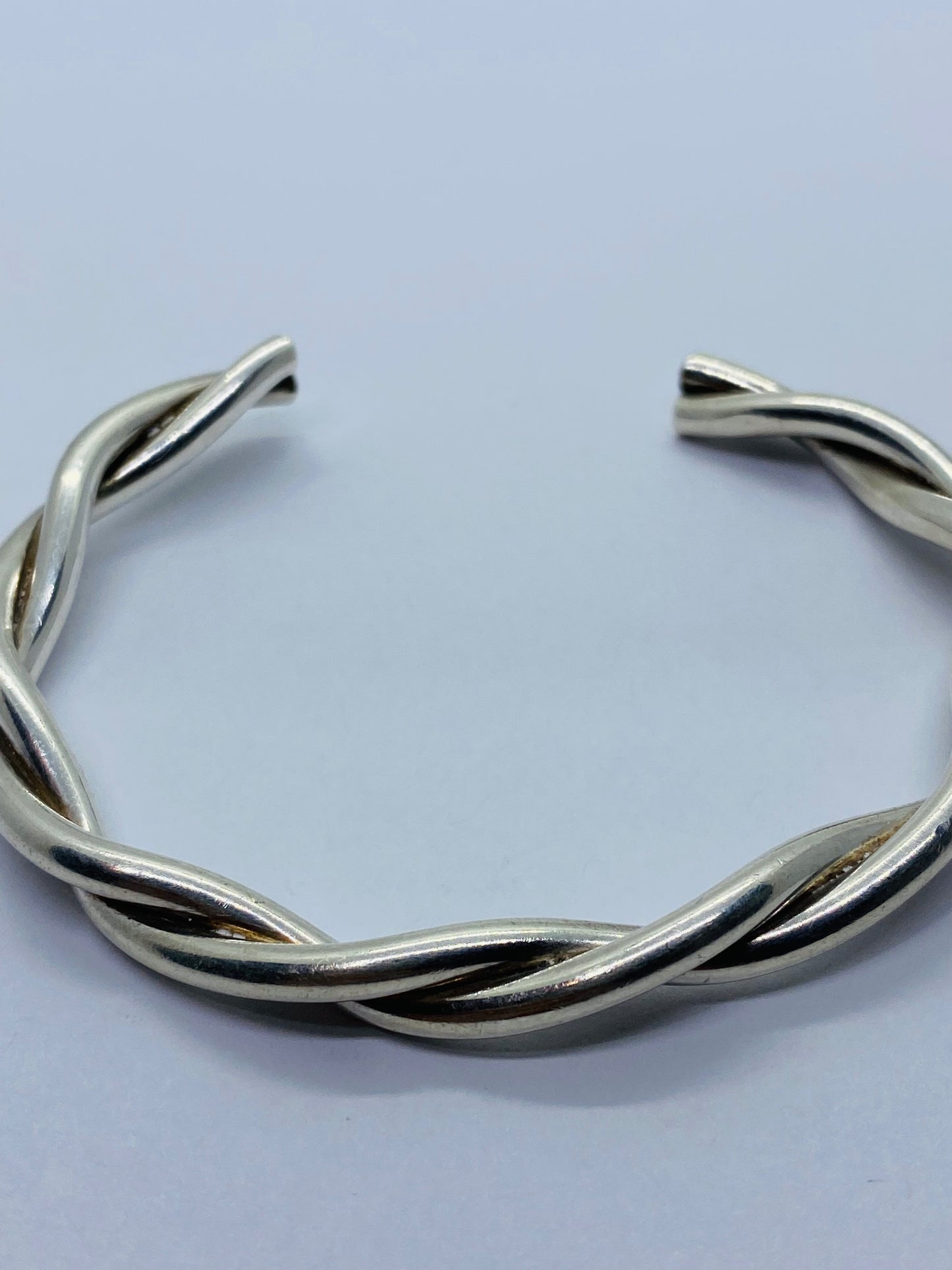 Vintage Tiffany & Co Sterling Silver Twist Cuff Bracelet 7” Including Gap 6MM