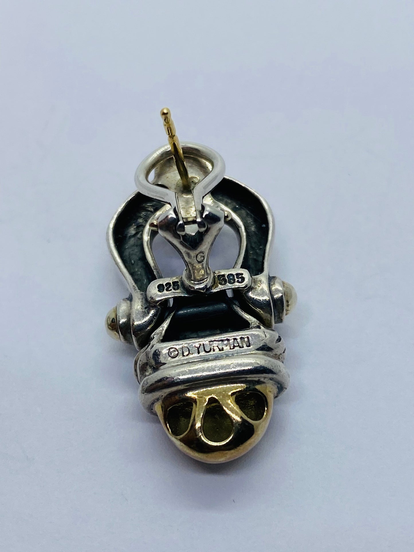 David Yurman Earrings Dangle Drop Acorn Cable Sterling Silver 925 14k Gold 585
