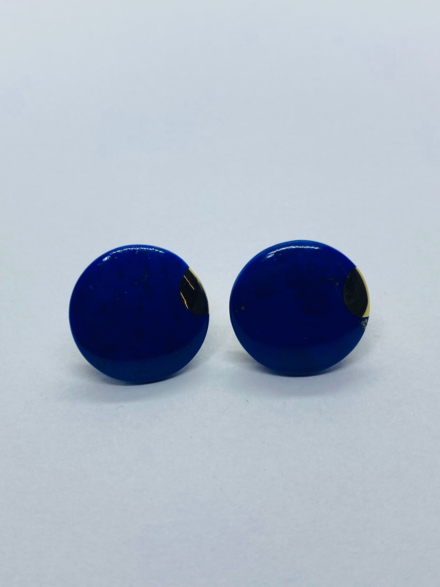TIFFANY & CO 1976 ANGELA CUMMINGS 18 KT LENTILS EARRINGS WITH LAPIS LAZULI RARE