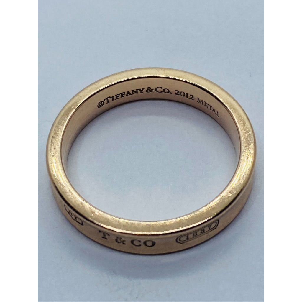 Tiffany & Co 1837 Concave Narrow Rubedo Metal 2012 Ring Size 8