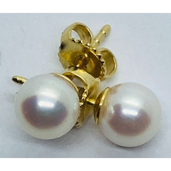 Tiffany & Co 18K Yellow Gold Pearl Earrings 7.5MM Earrings