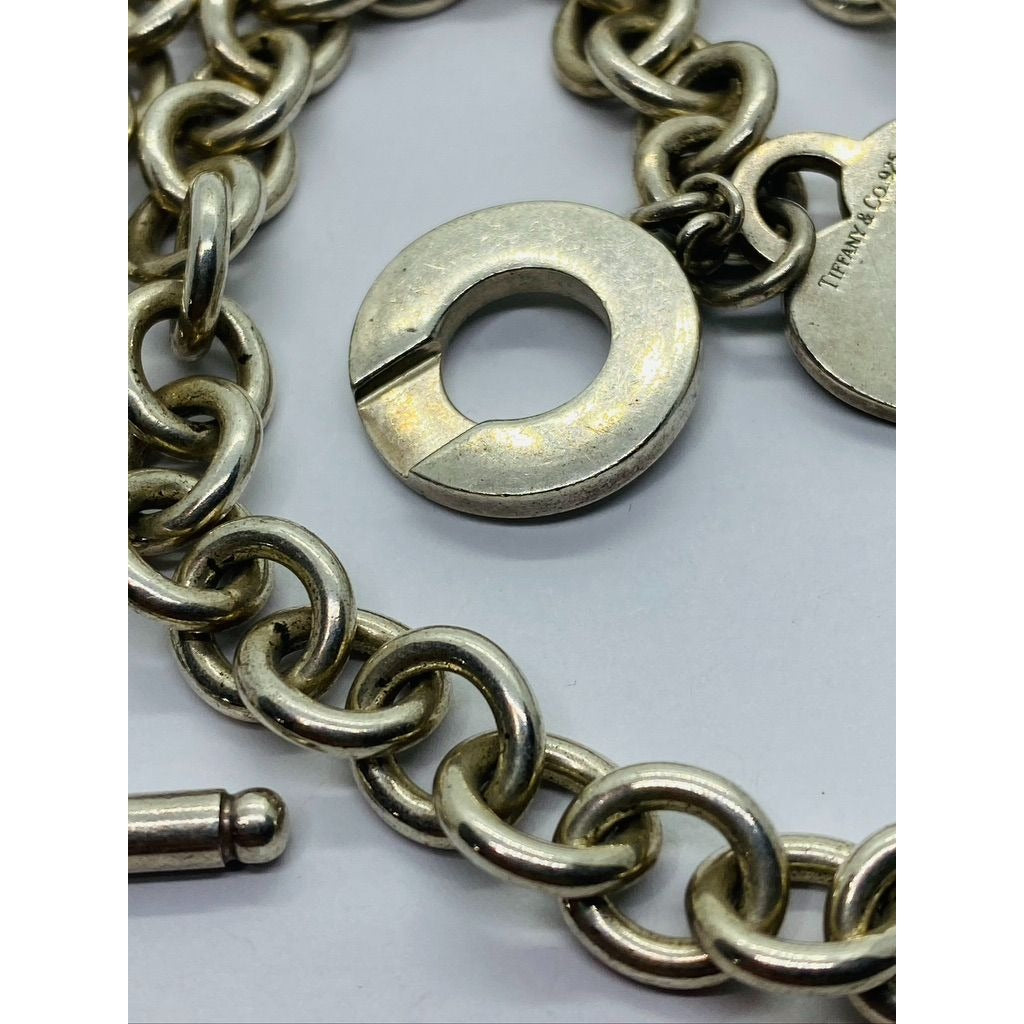 Tiffany & Co Sterling Silver Toggle Heart Tag Blank Heart Necklace 16"