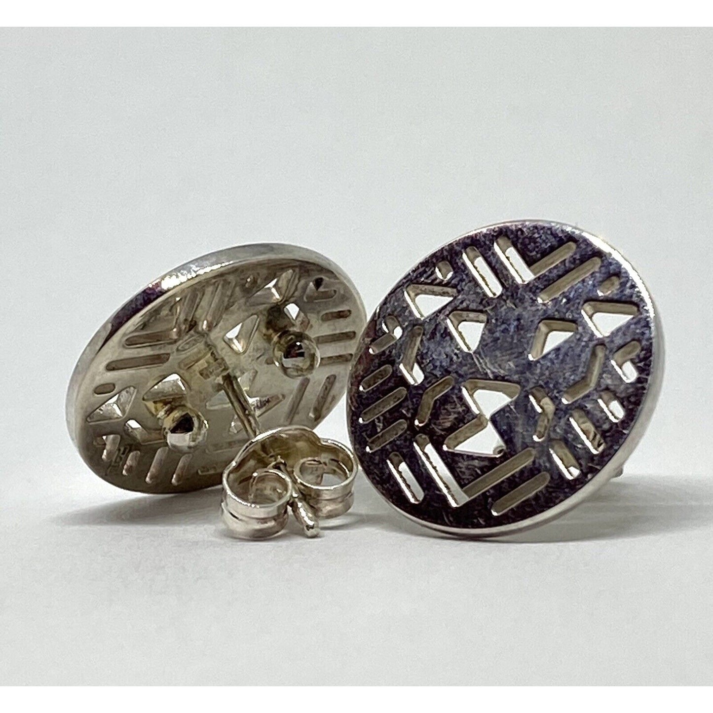 Gianni Bulgari Sterling Silver Enigma Lion Stud Earrings