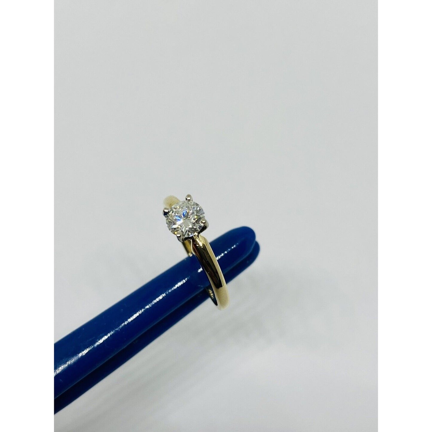 14K YG 0.54CT ROUND DIAMOND SOLITAIRE ENGAGEMENT RING i1- i color *GIA CERT*