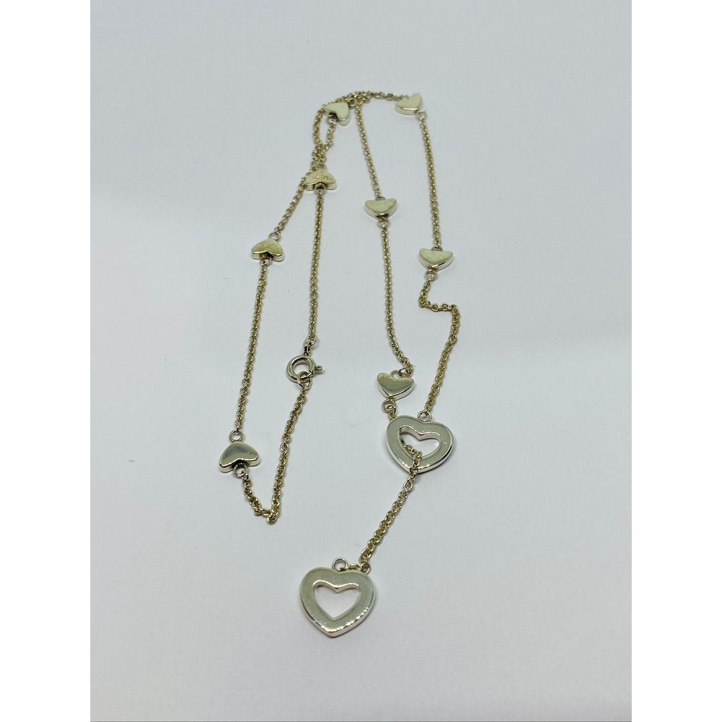 Genuine Tiffany & co Drop Lariat Multi Heart Sterling silver necklace