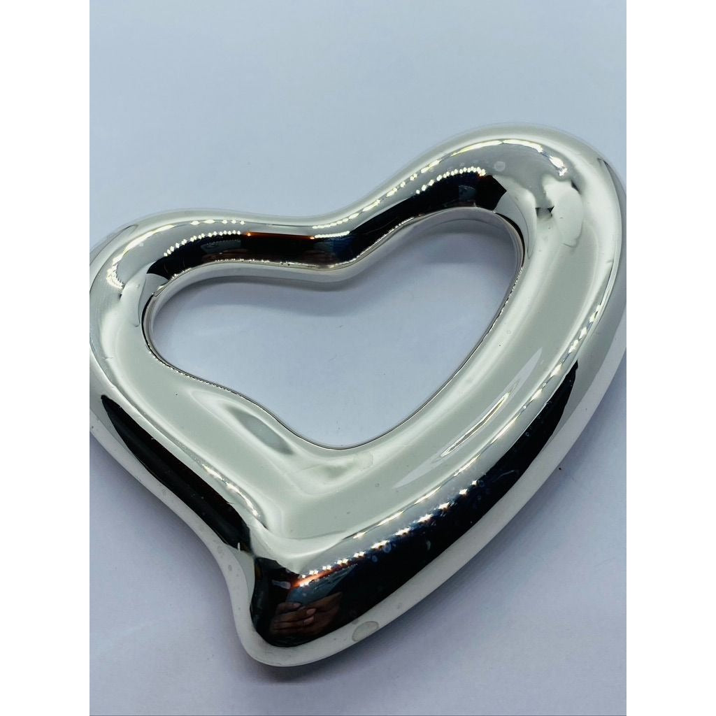 Tiffany & Co Peretti Italy 1975 Sterling Silver Open Heart Belt Buckle Large