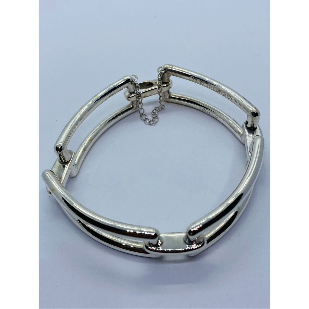 Tiffany & Co Silver Rectangle Link Bracelet Bangle 2002 Italy