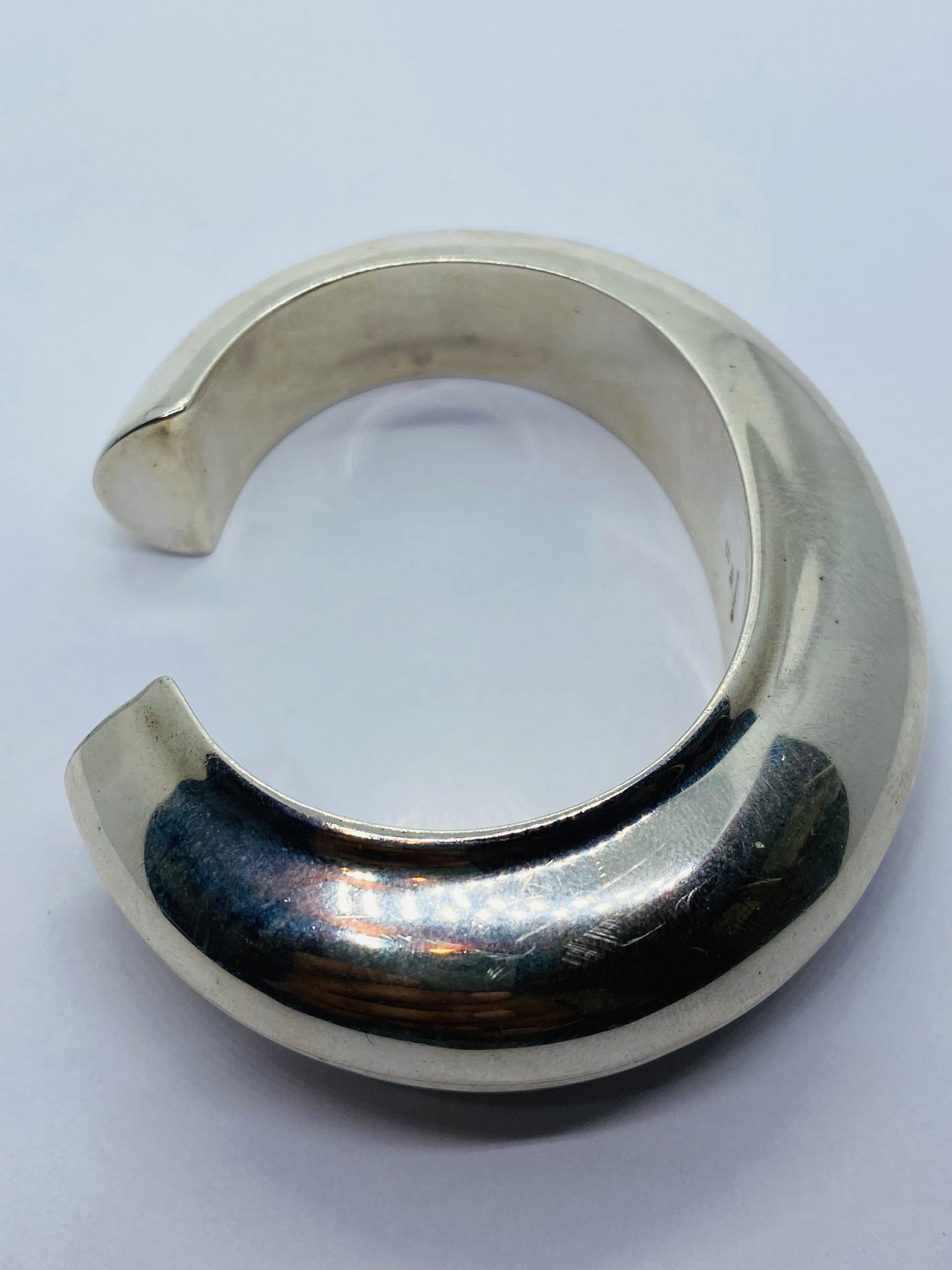 RARE Tiffany & Co. Rare Asymmetrical 925 Sterling Domed Cuff Bracelet