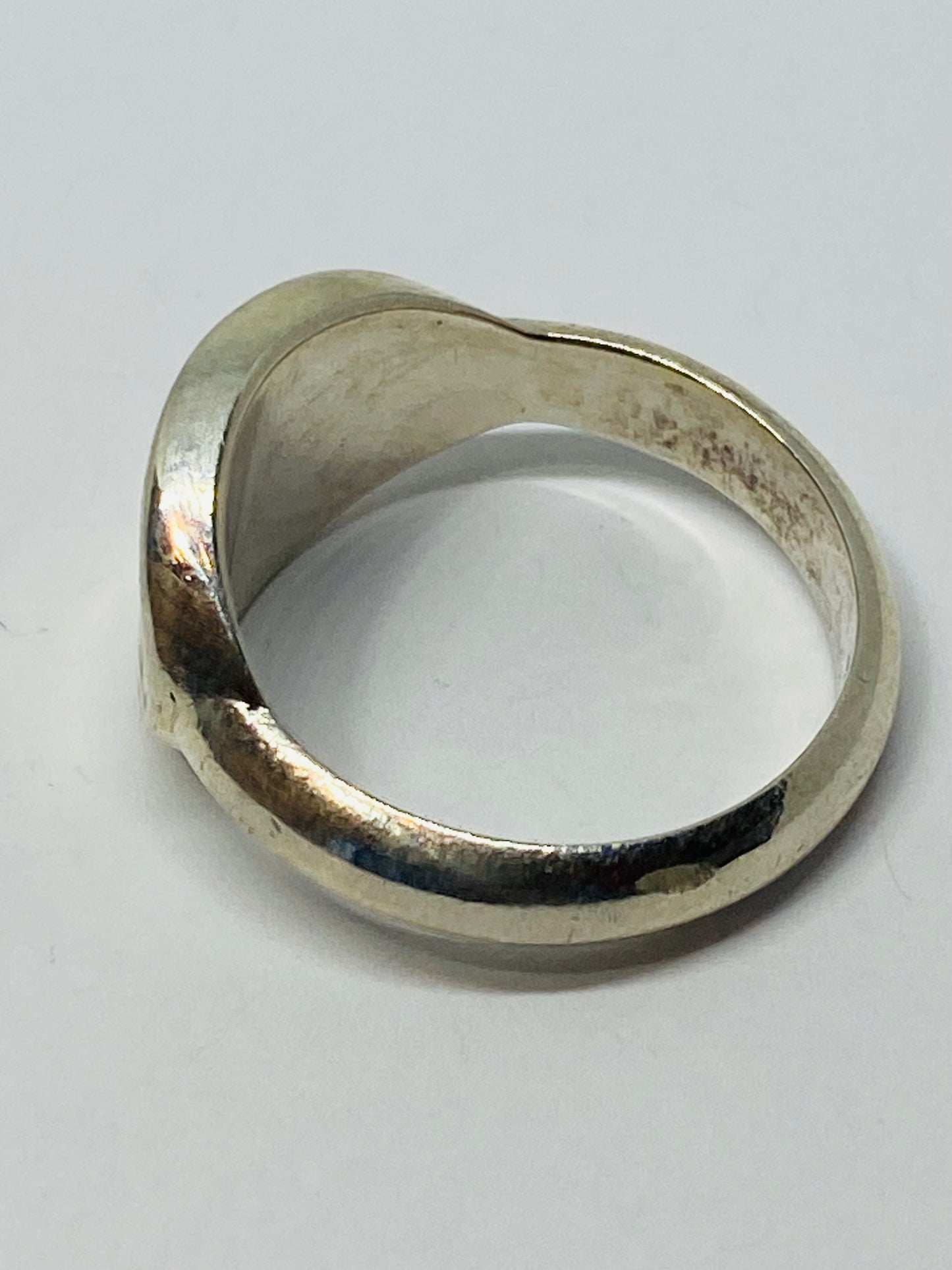 Please Return To Tiffany & Co Sterling Silver Oval Signet Band Ring 4.5