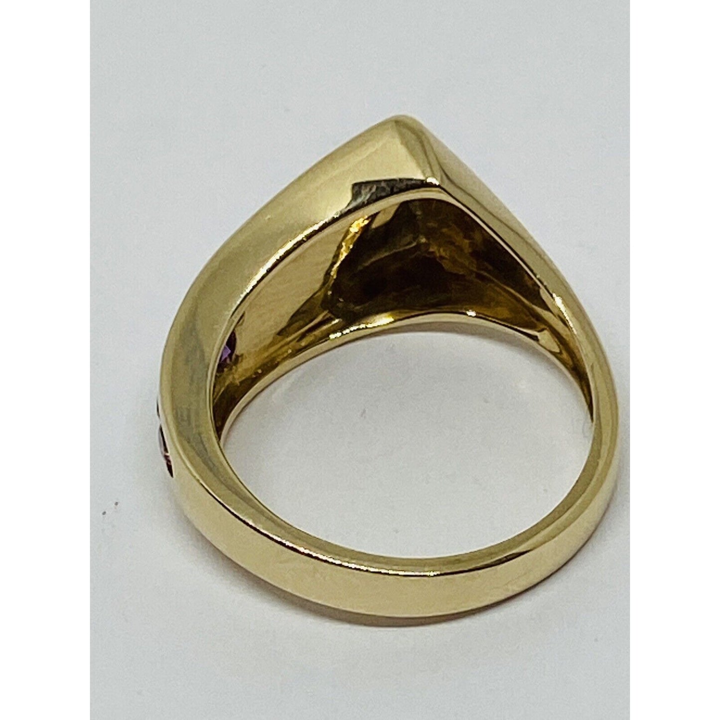Kabana 14K Yellow Gold Natural Amethyst Topaz Pink Sapphire Mother Of Pearl Ring
