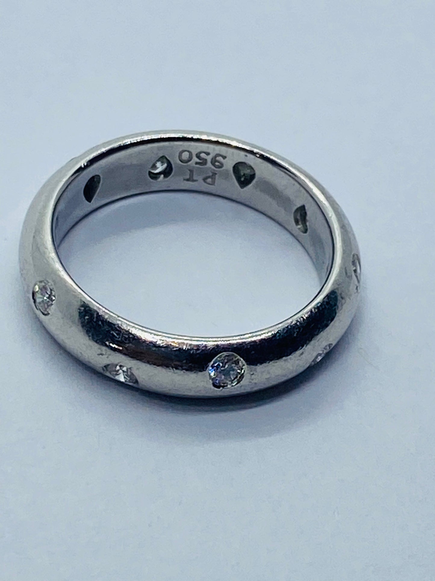 Platinum Tiffany & Co. Diamond Etoile Ring Band Wedding And Box