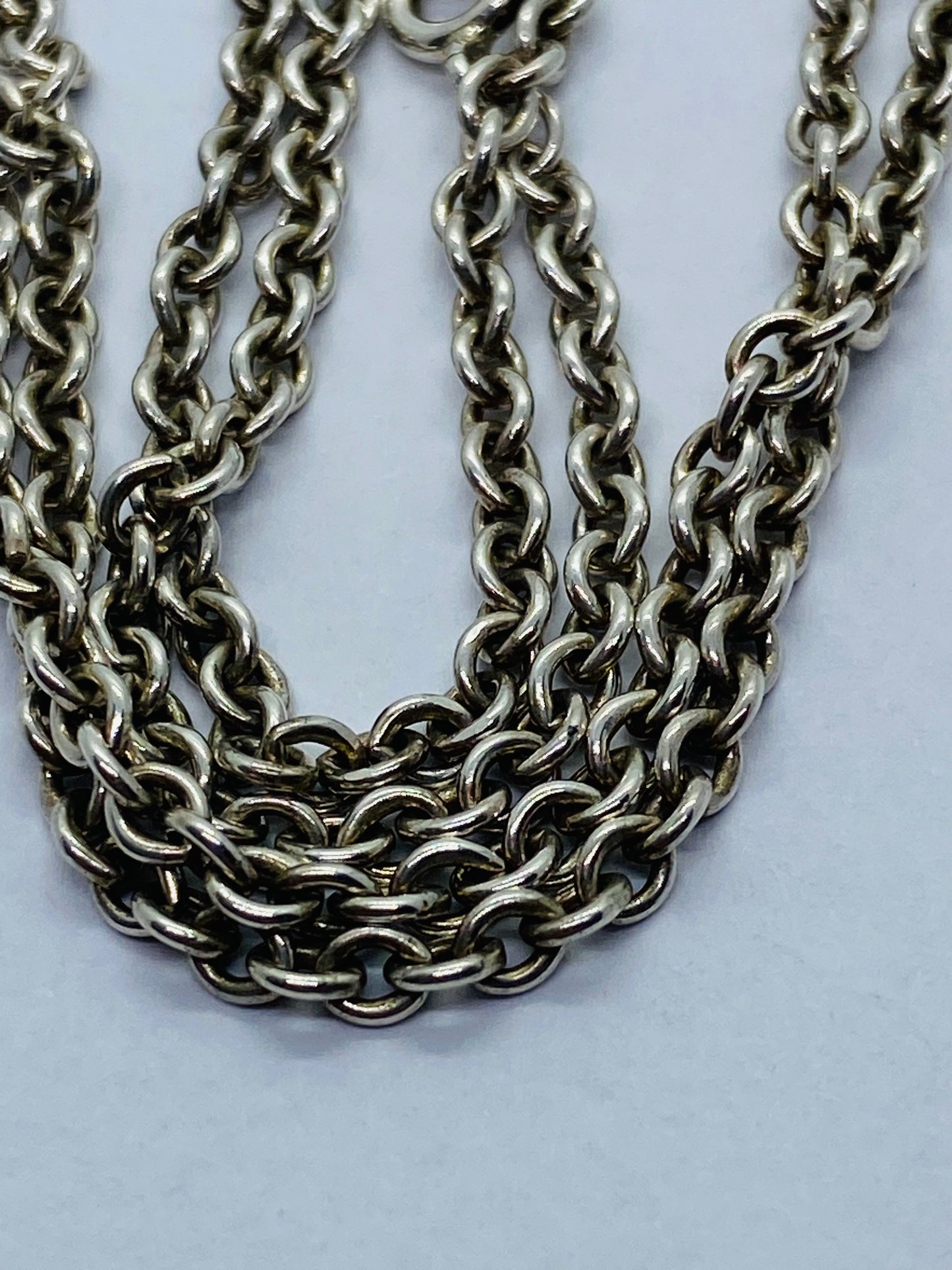 Tiffany & Co 3mm Large Link Rolo Chain 18.25 Necklace Sterling Silver