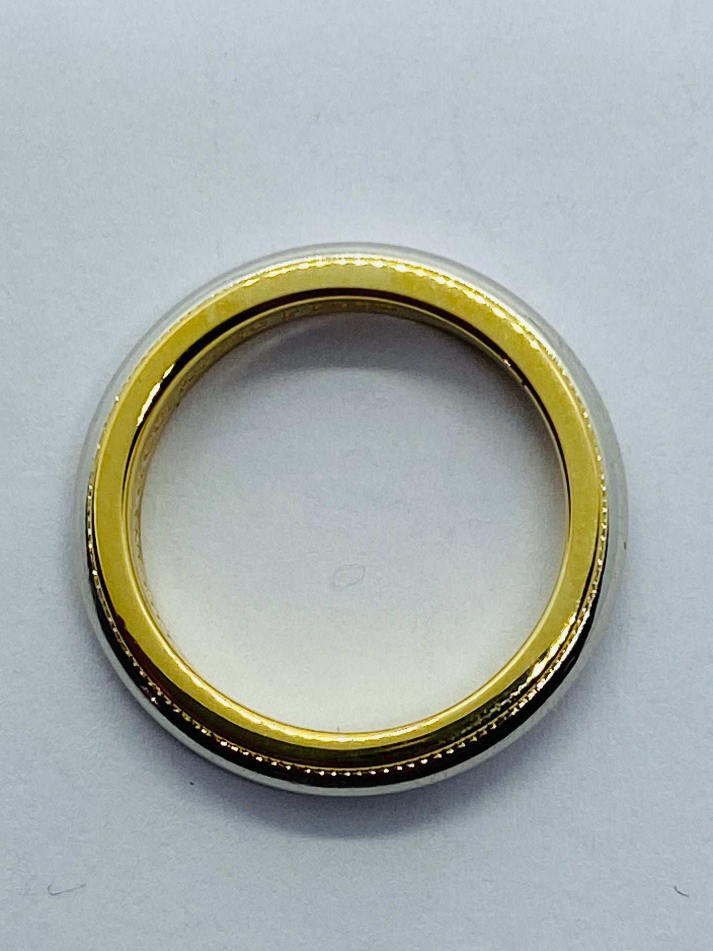 Tiffany & Co Milgrain Band Ring In Platinum & 18k Yellow Gold Size 3.5