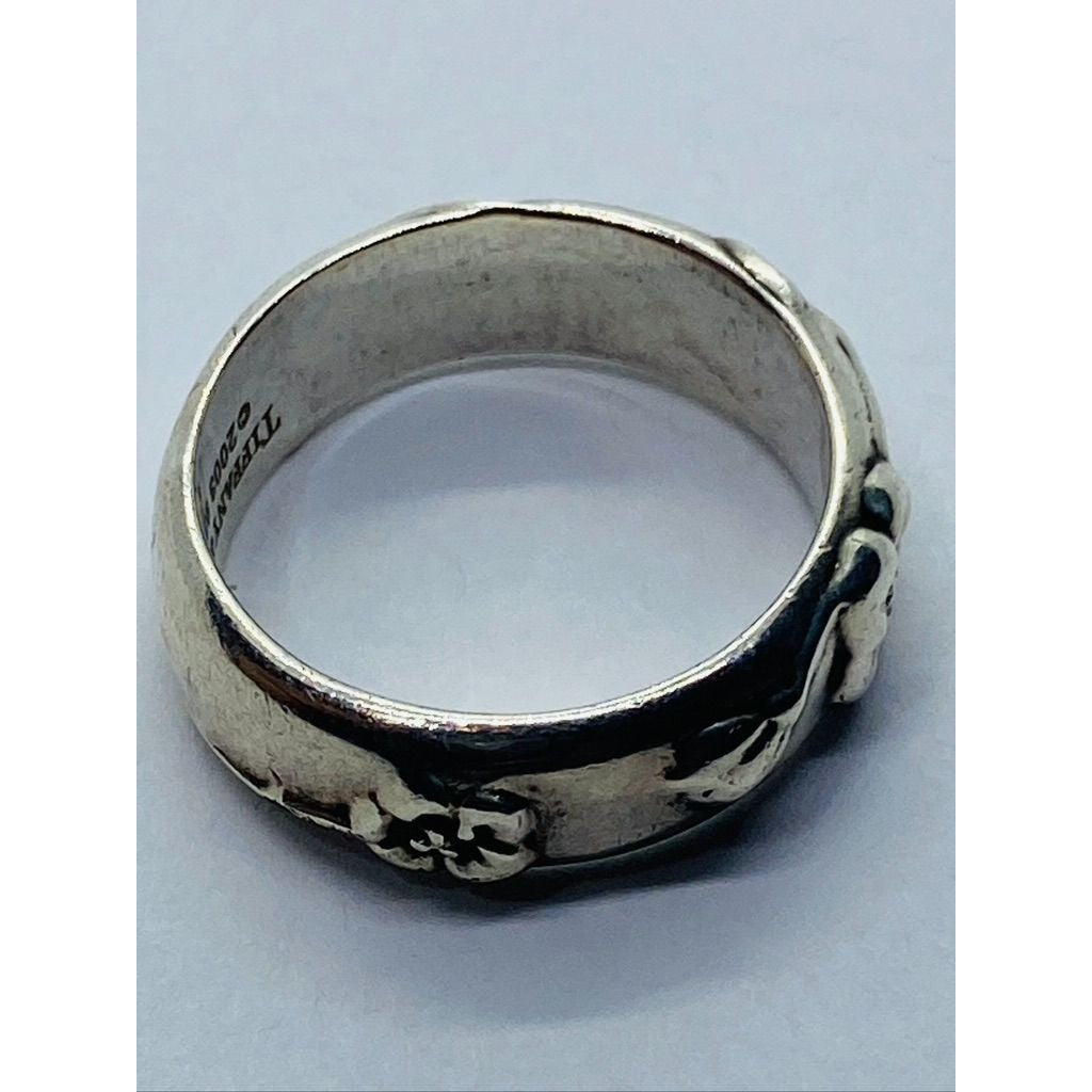 TIFFANY & Co. Nature Rose Flower Ring Rare Sterling Silver Sz 6.5
