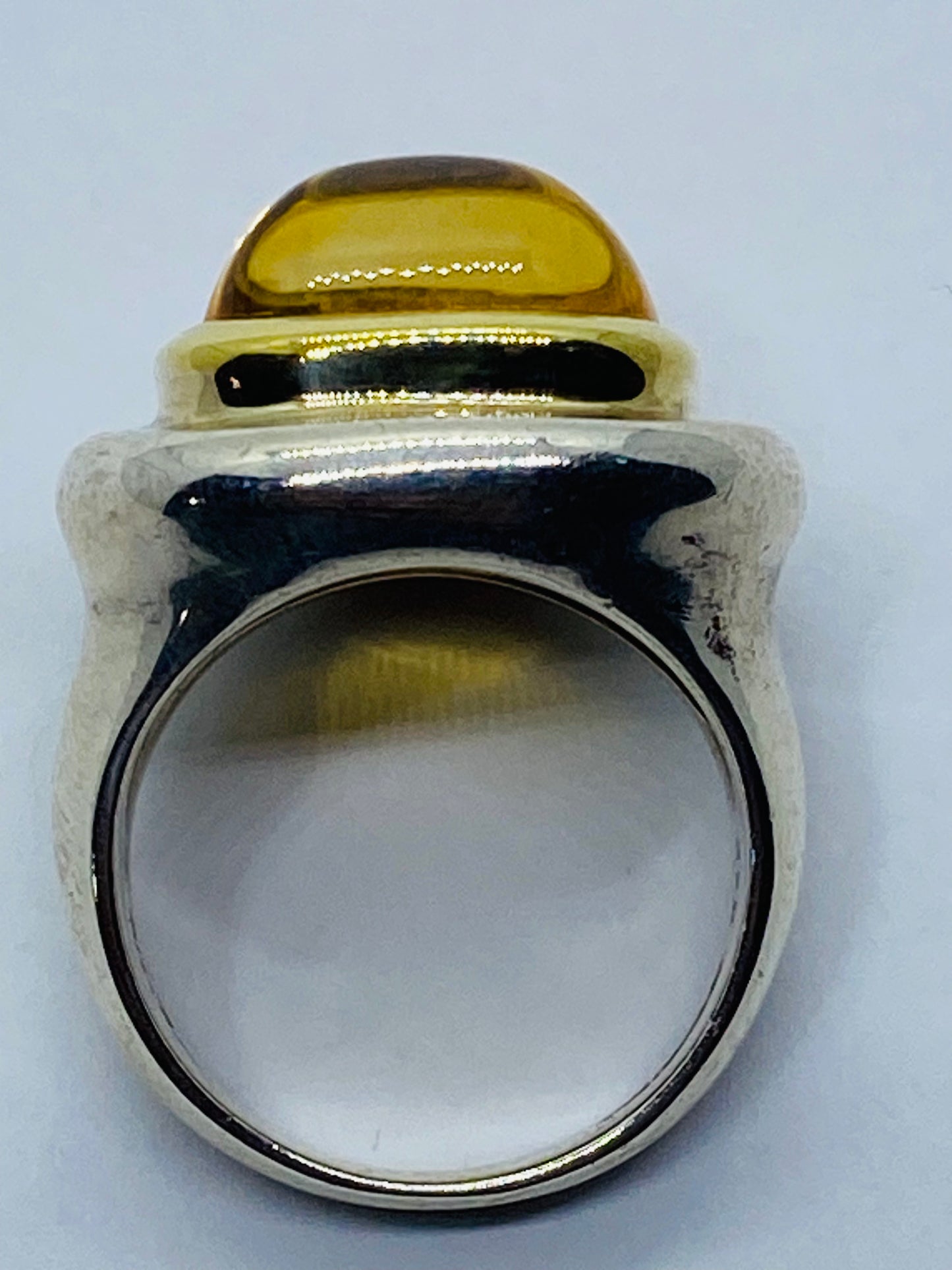 Tiffany & Co Sugar Loaf PALOMA PICASSO Sterling Silver 18k 750 Gold Citrine Ring